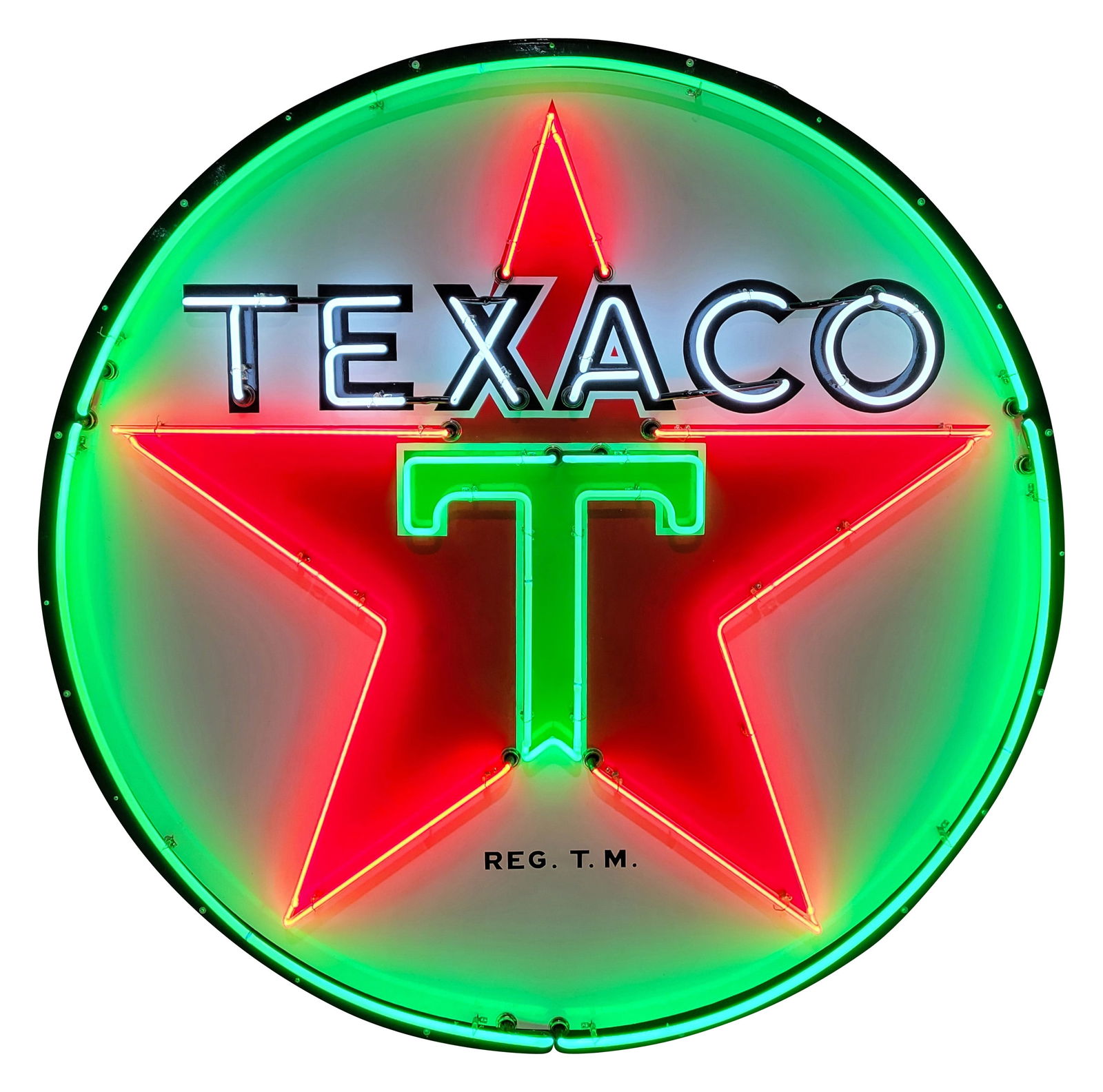Texaco Gasoline 6' SSP Neon Sign "White T" (1 of 2)