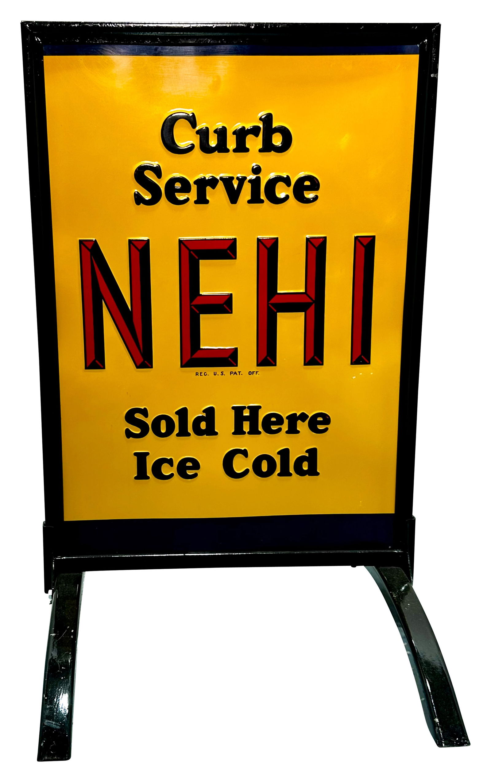 Nehi Sold Here Ice Cold "Curb Service" DST Curb Sign (1 of 3)