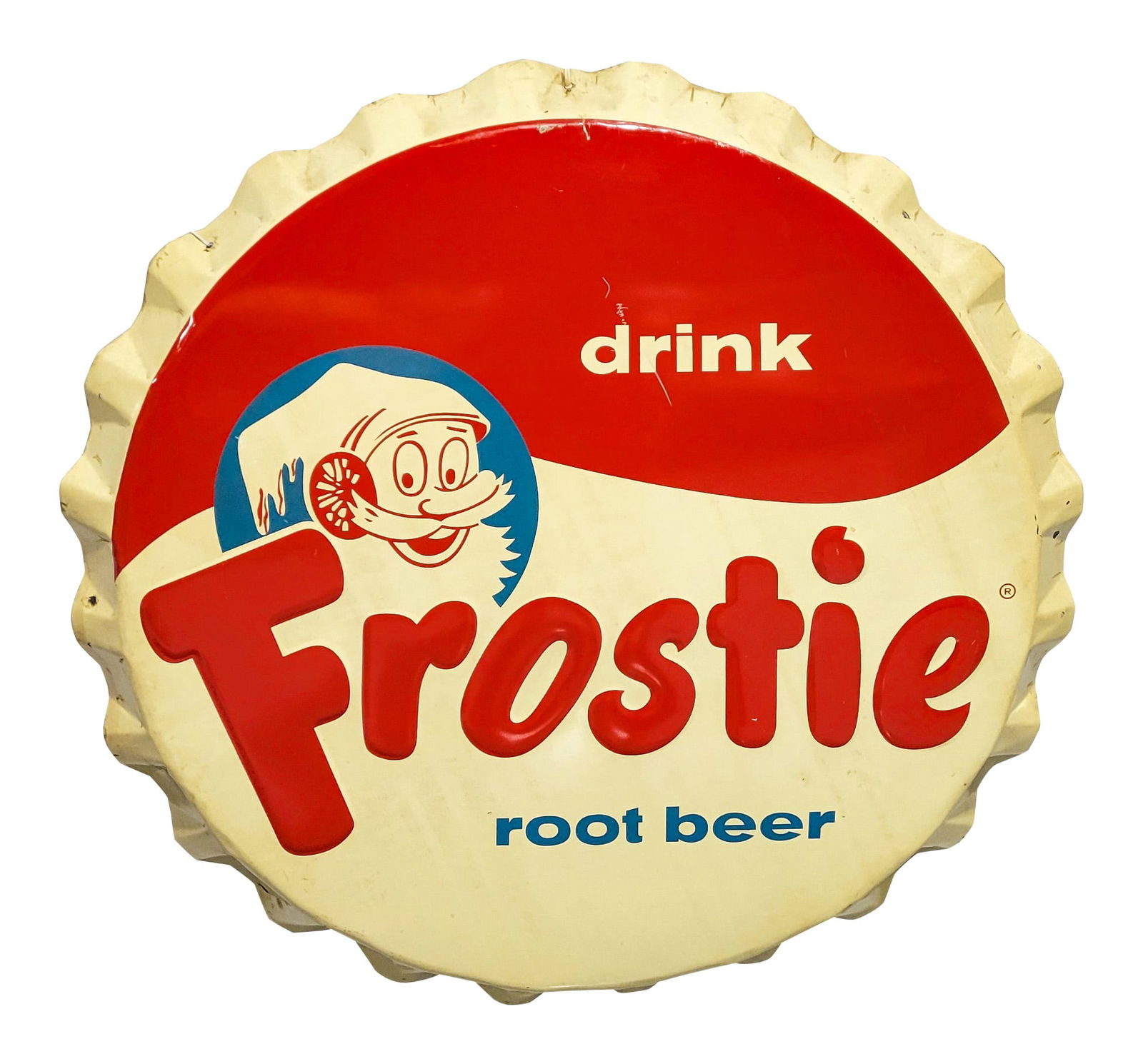 Frostie Root Beer Embossed SST Bottle Cap Sign (1 of 3)