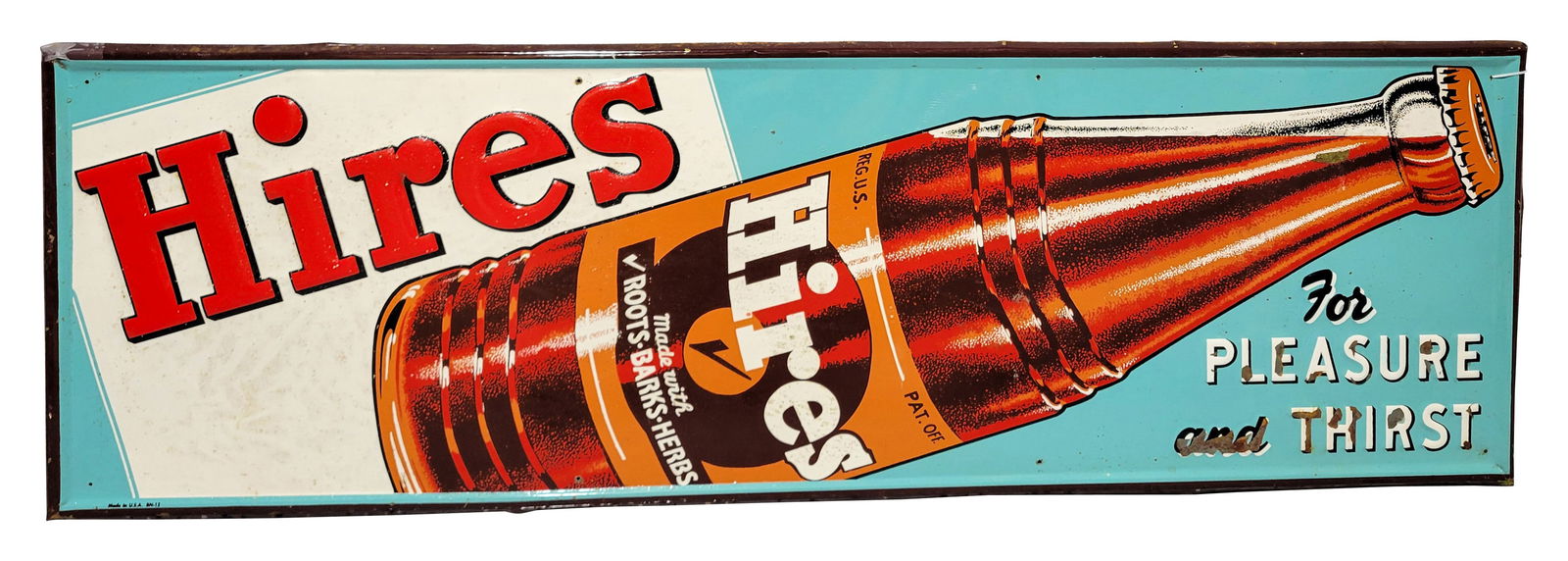 Hires for Pleasure and Thirst SST Root Beer Sign (1 of 2)
