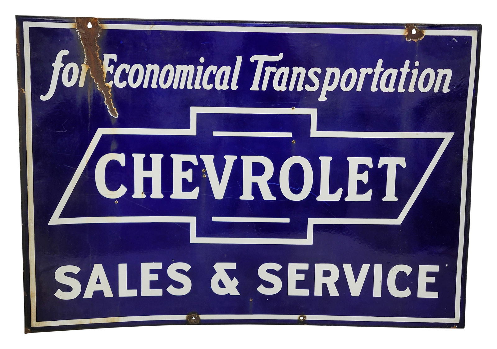 Chevrolet "for Economical Transportation" Sales & Service DSP Sign (1 of 2)