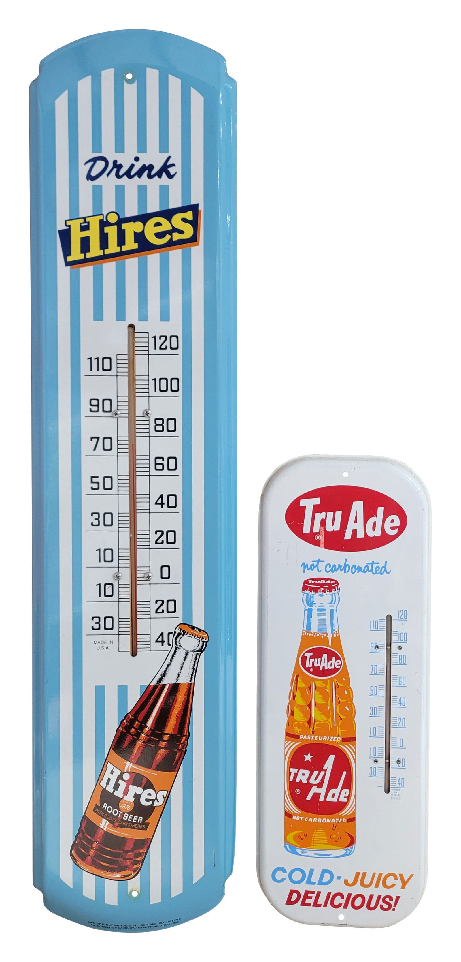 Tru Ade and Drink Hires Root Beer Thermometers (1 of 4)