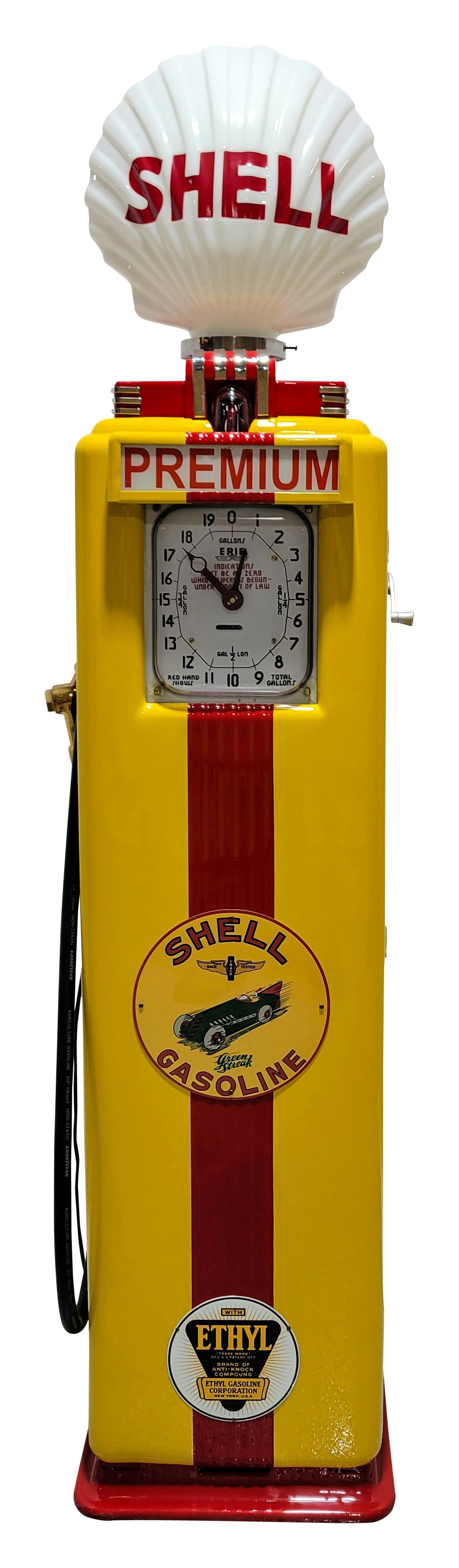 Art Deco Erie Clockface Gas Pump Shell Green Streak Gasoline (1 of 5)