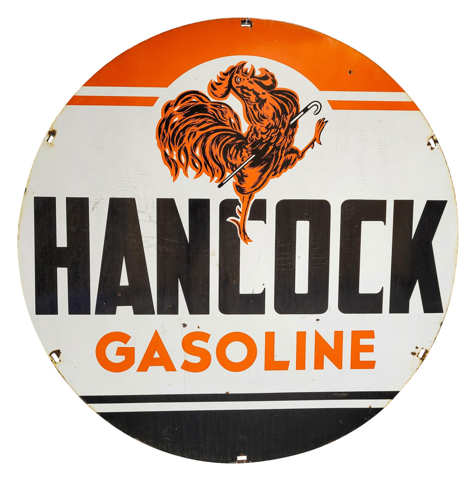 Hancock Gasoline 60" DSP Sign w/ Rooster (1 of 4)