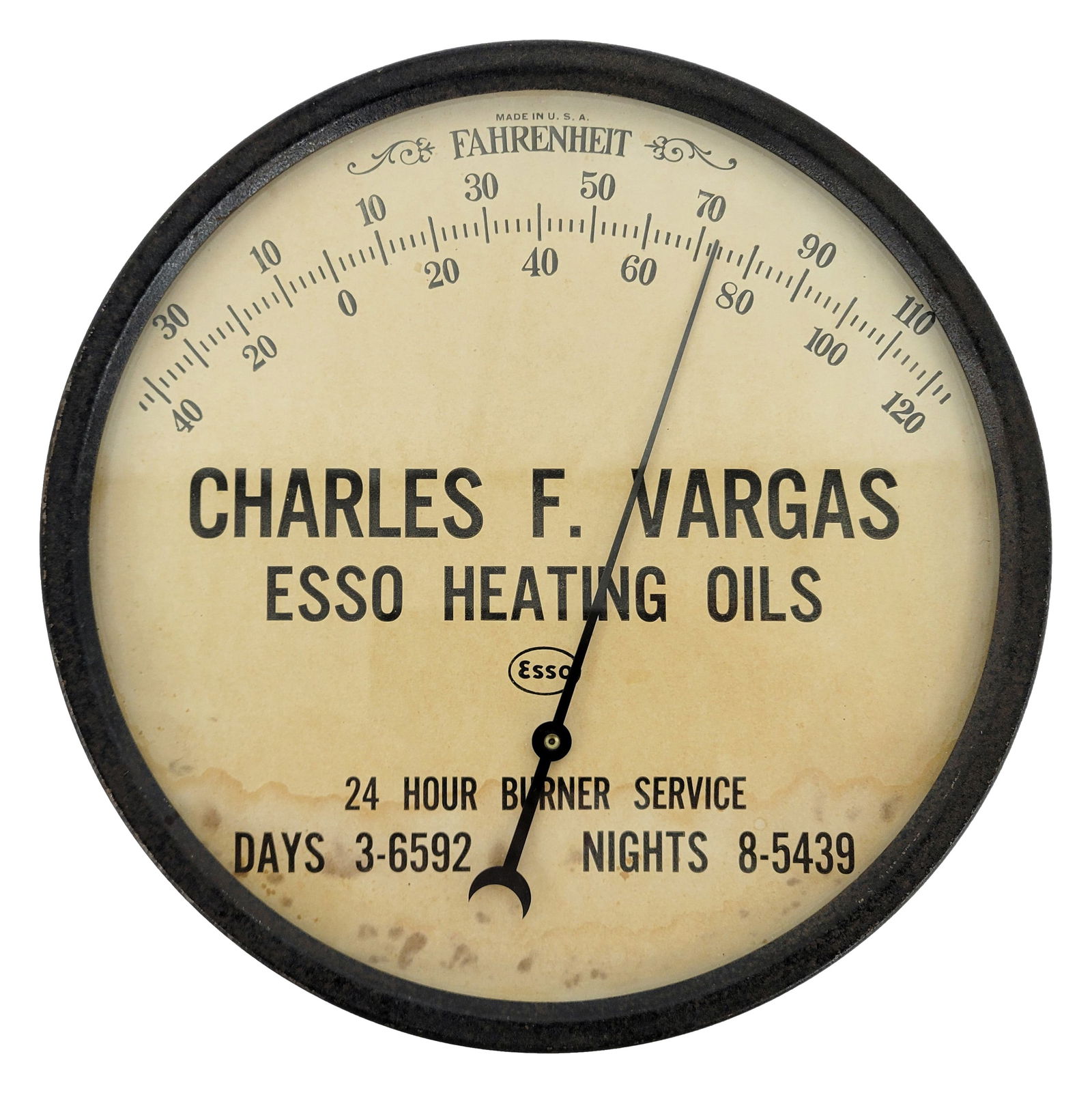 Charles F. Vargas Esso Heating Oils Thermometer (1 of 2)