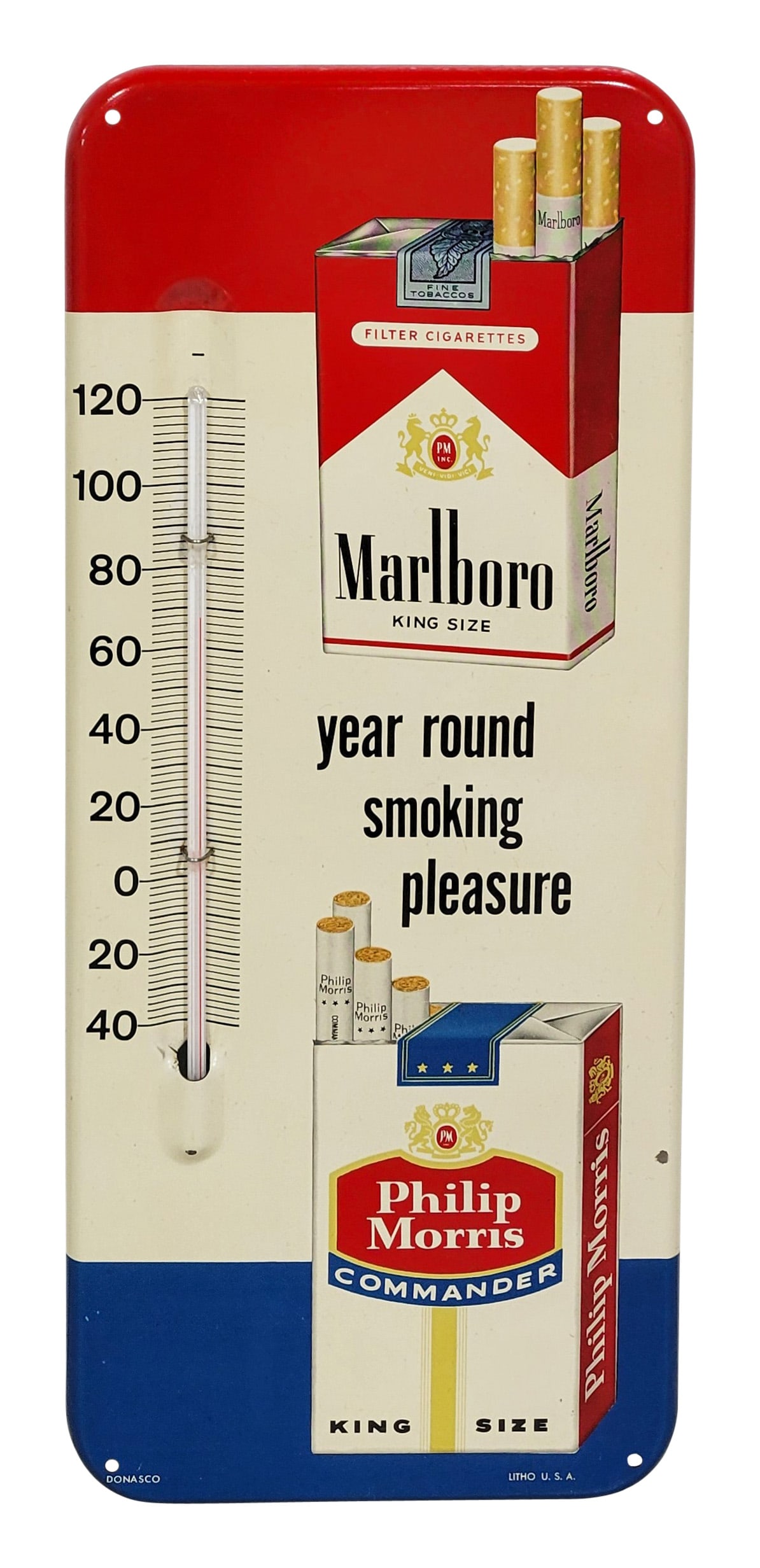 Marlboro Philip Morris Commander Tin Thermometer (1 of 3)