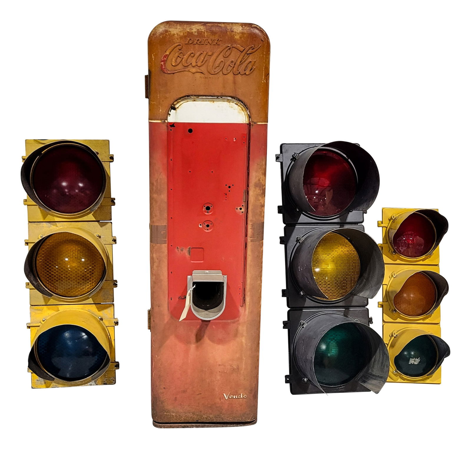3 Traffic lights and a Coca Cola Vendo 44 Machine Shell (1 of 2)