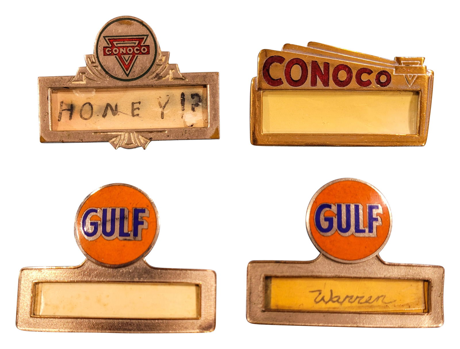 Gulf and Conoco Service Station Attendant Name Badges (1 of 2)