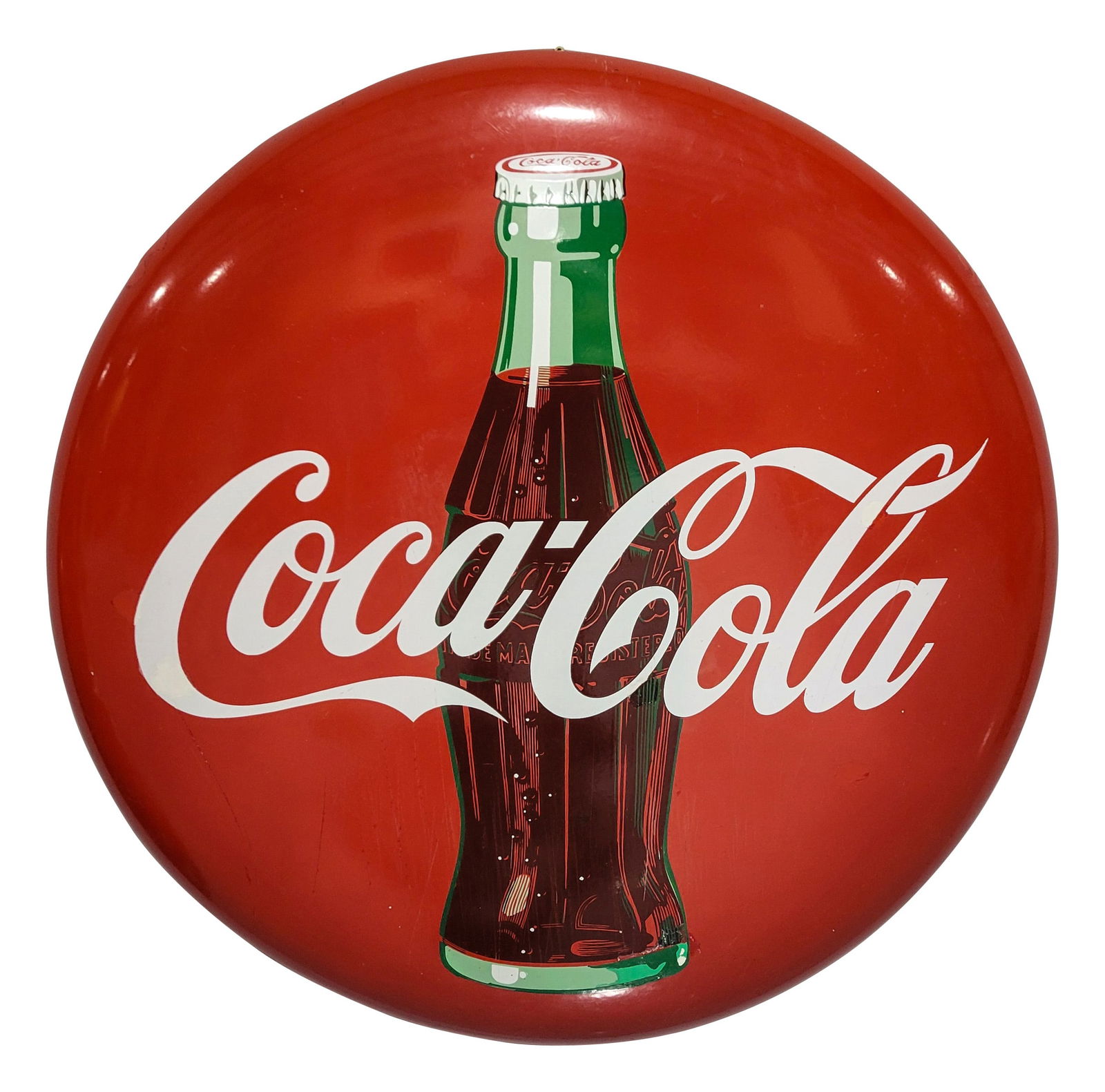 36" Porcelain Coca Cola Button With Bottle (1 of 9)