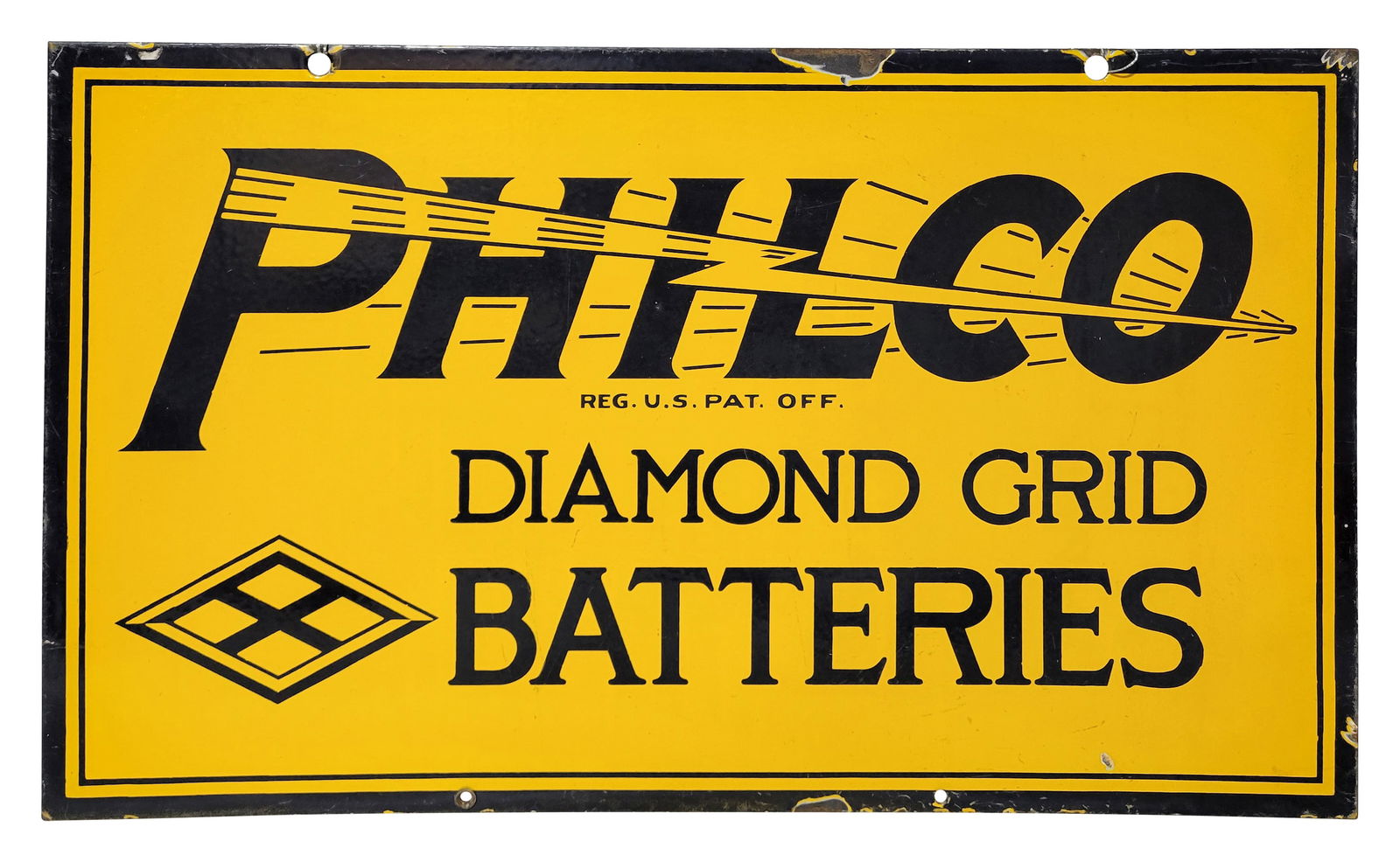 Philco Diamond Grid Batteries DSP Sign (1 of 2)