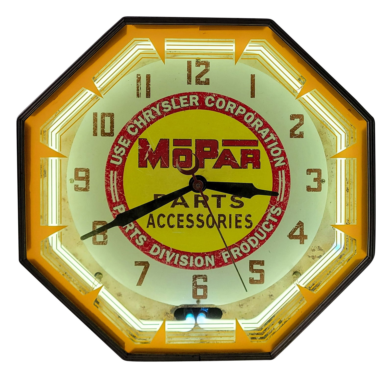 Mopar Parts & Accessories Octagon Neon Advertising Clock (1 of 4)