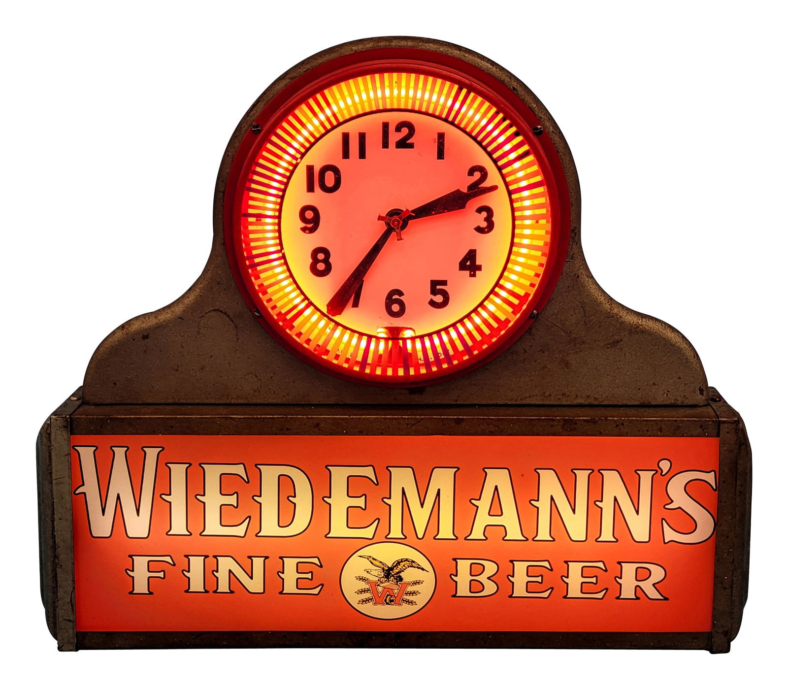 Wiedemann's Fine Beer light Up Electric Neon Clock (1 of 5)