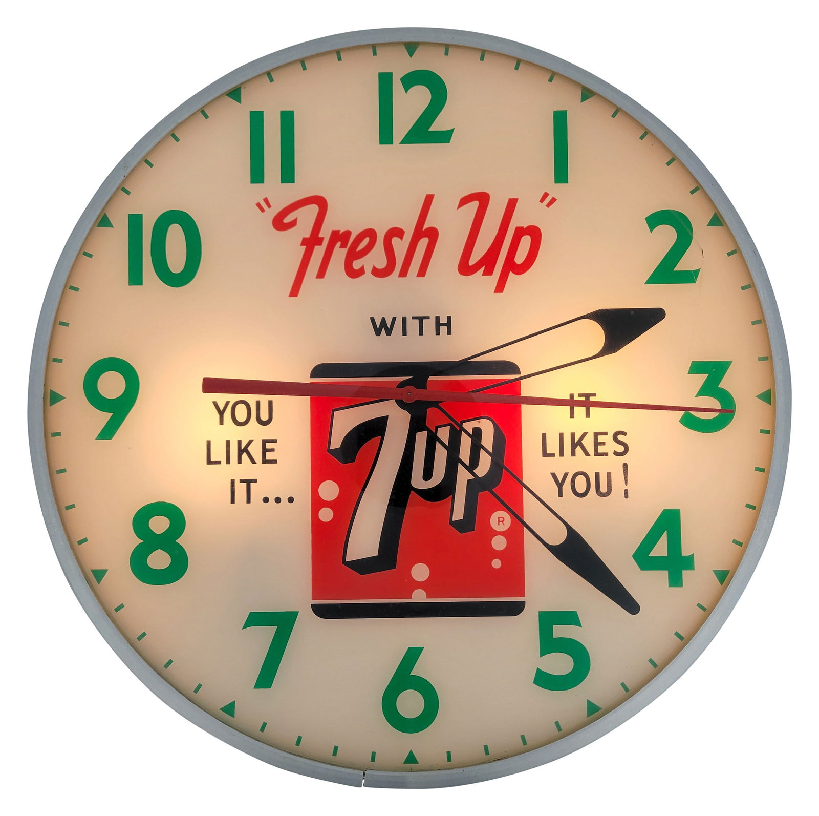 Fresh Up 7Up Clock Advertising Clock (1 of 3)