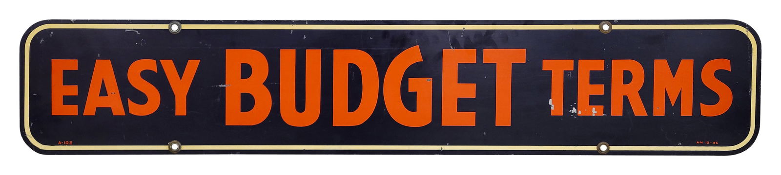 1945 Firestone Easy Budget Tires DST Sign (1 of 2)