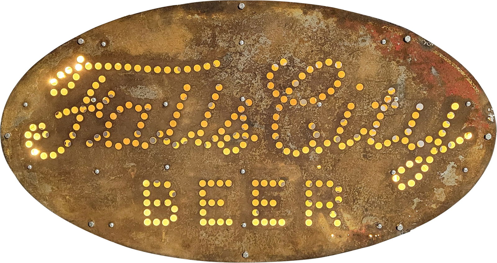 Falls City Beer DS Punched Tin Lighted Sign (1 of 2)