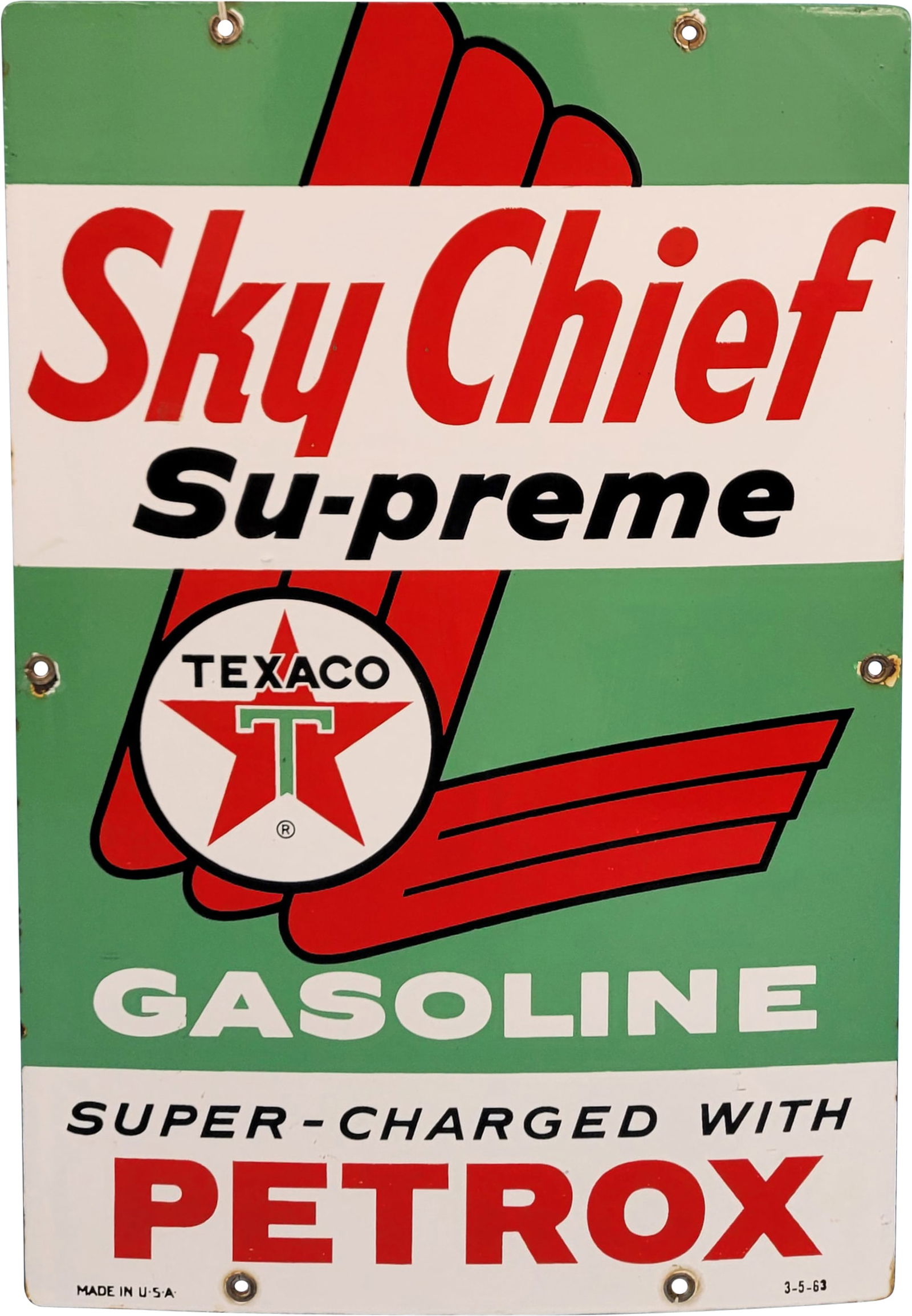 Texaco Sky Chief Supreme With Petrox SSP Pump Plate Sign (1 of 2)