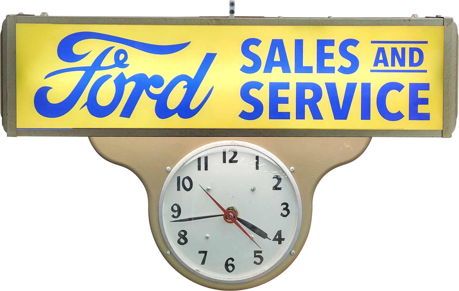 Ford Sales and Service Light Up Clock (1 of 4)