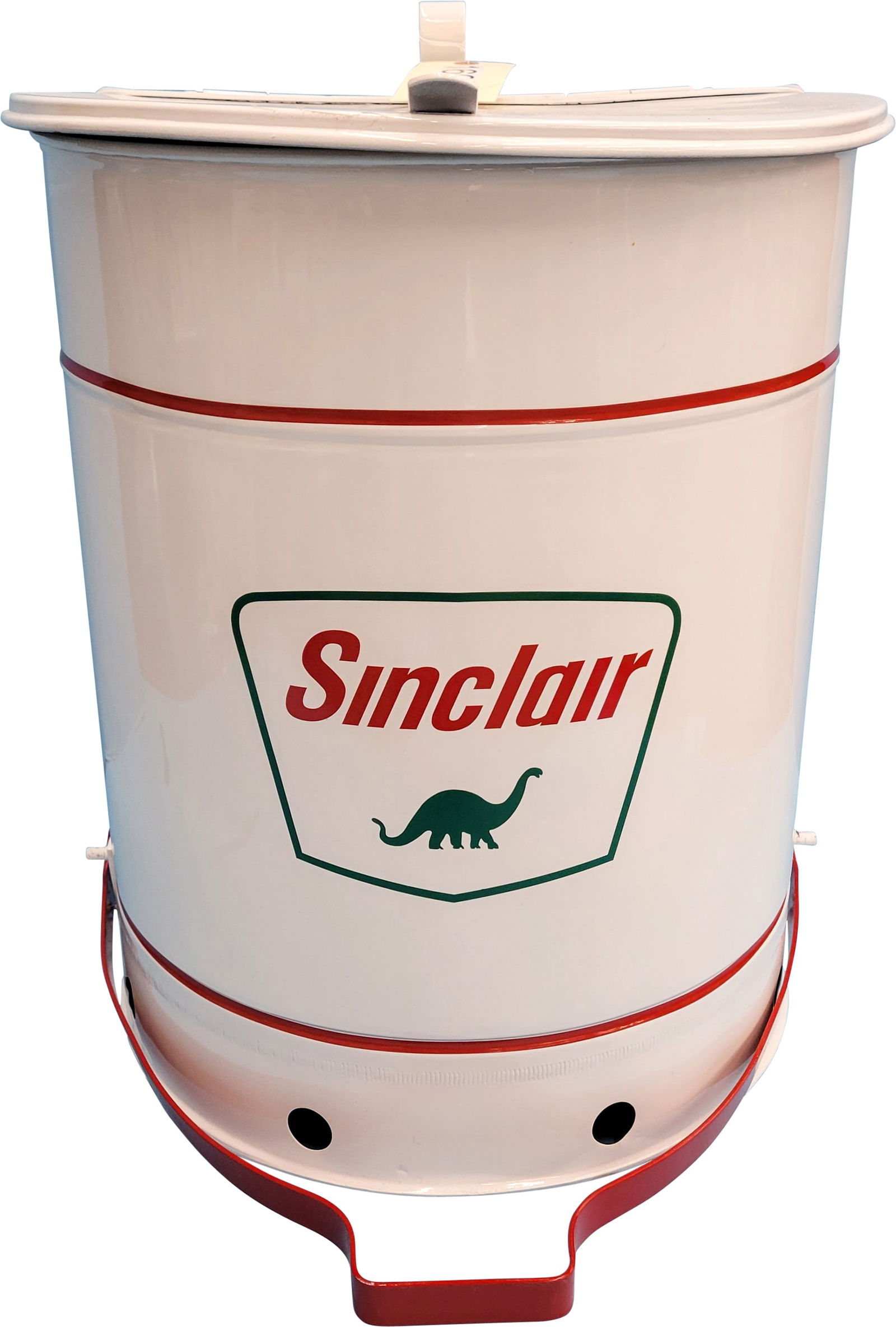Restored Sinclair Service Station Rag Can (1 of 2)