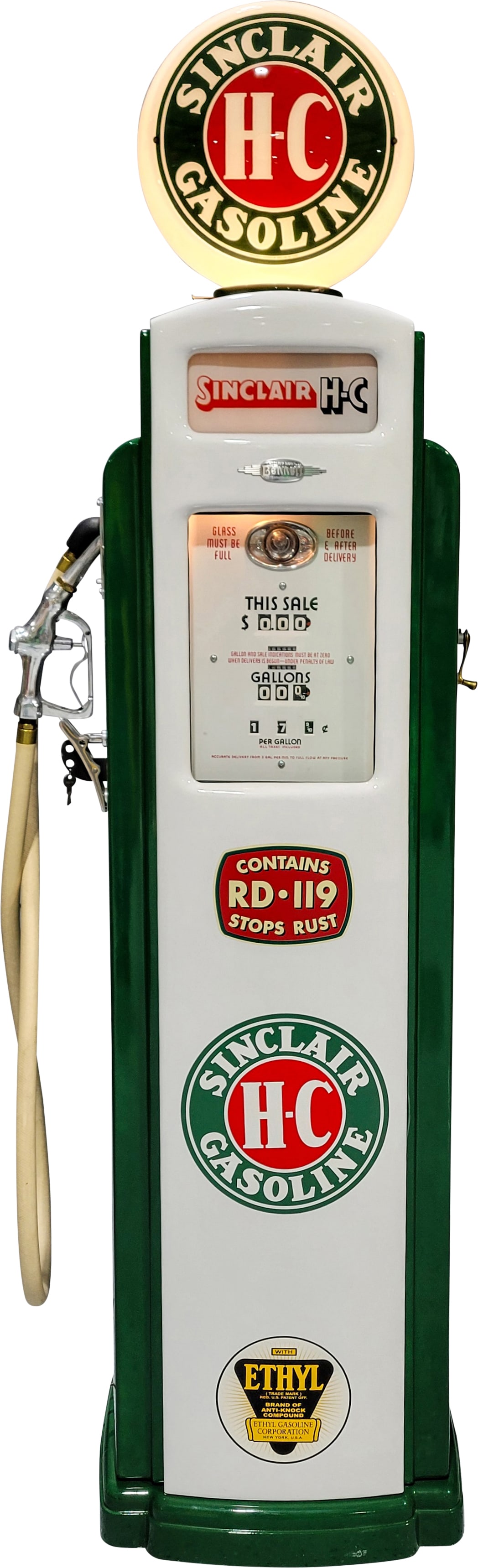 Bennett Model #371 Computing Gas Pump Restored Sinclair H-C Gasoline (1 of 4)