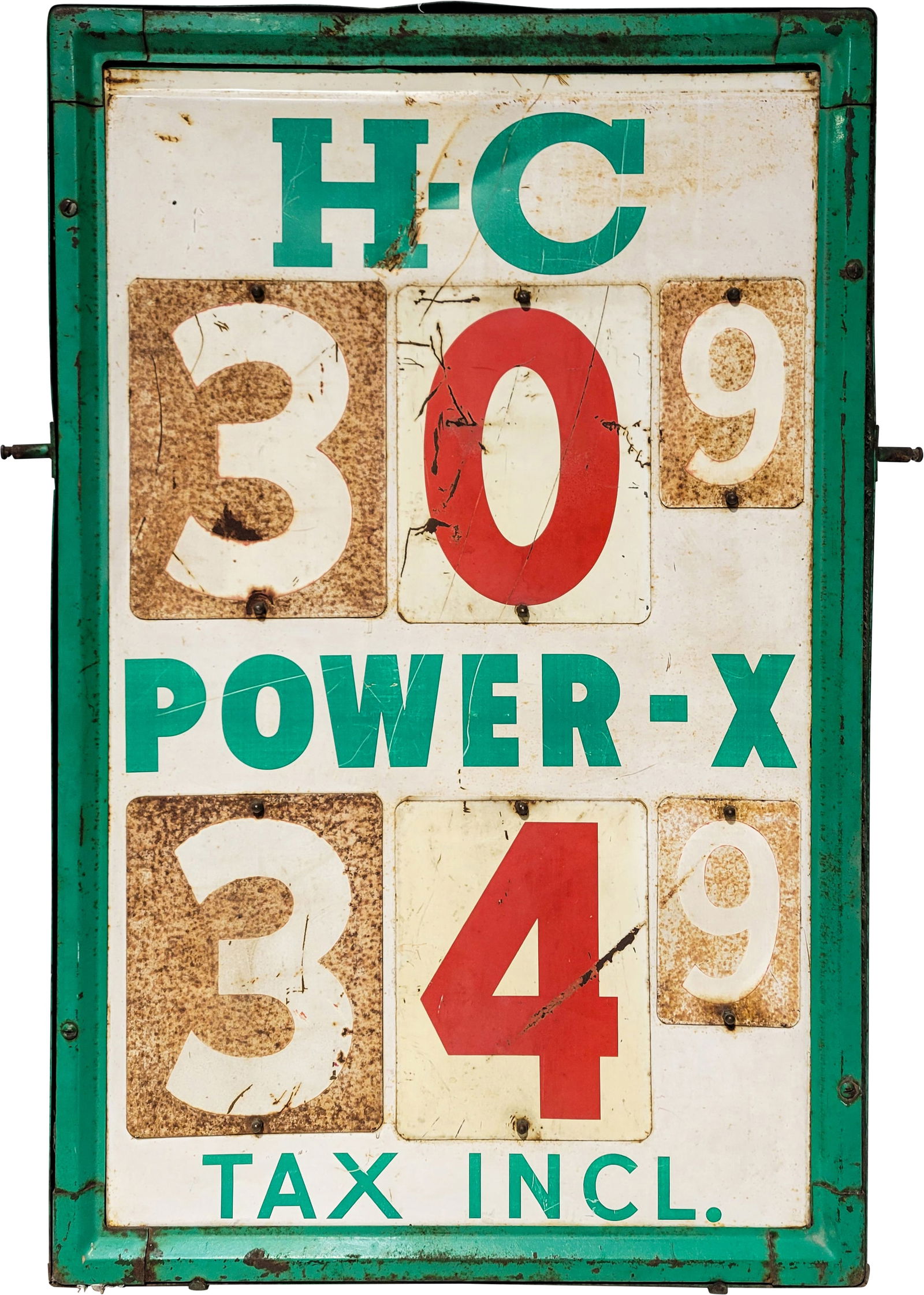 Sinclair H-C Power-X Gasoline SST Pricer Sign (1 of 2)