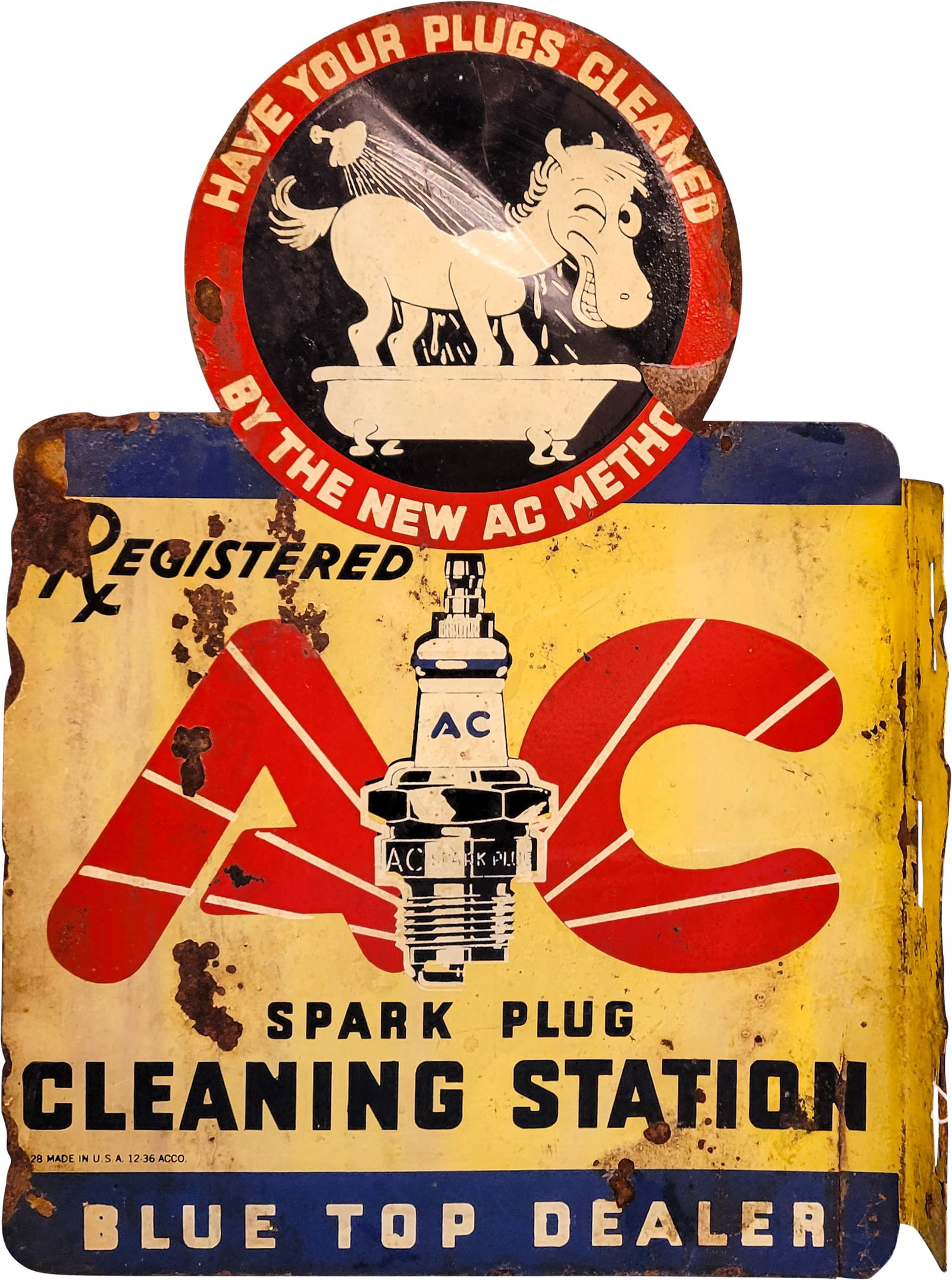 AC Spark Plug Cleaning Station DST Flange Sign (1 of 2)