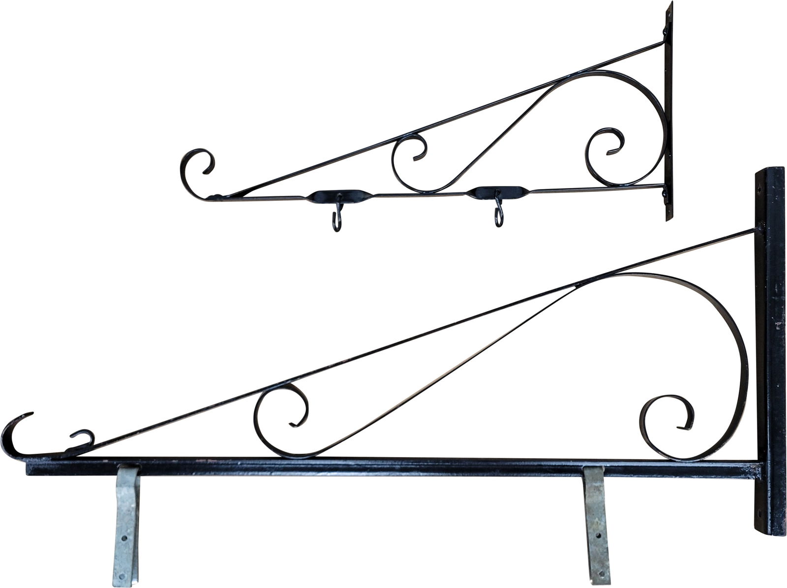 Lot of 2 Heavy Metal Sign Hanging Brackets (1 of 2)