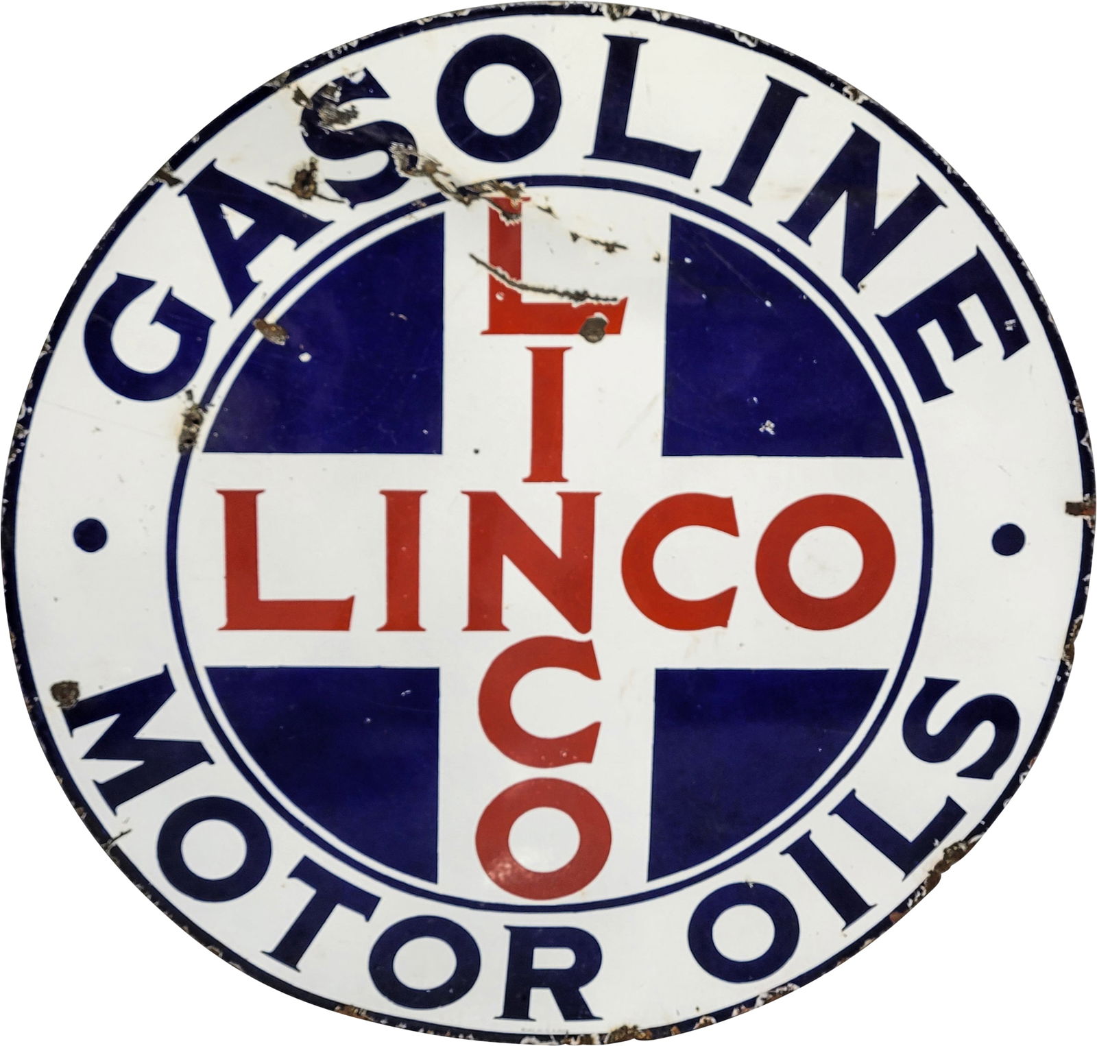 Deep Rock Gasoline & Motor Oils Porcelain Sign W/