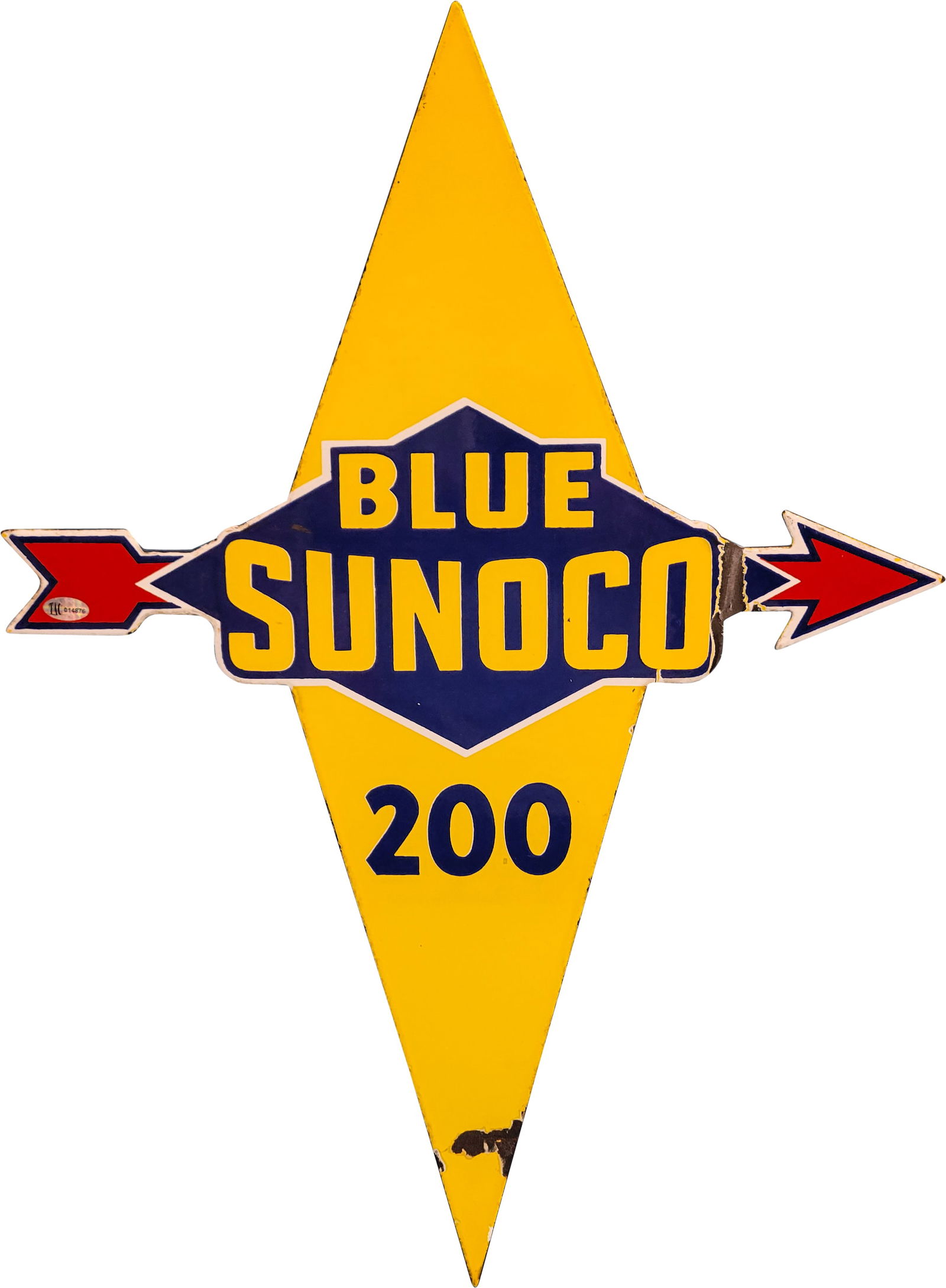 Blue Sunoco 200 Die Cut SSP Pump Plate Sign TAC (1 of 3)