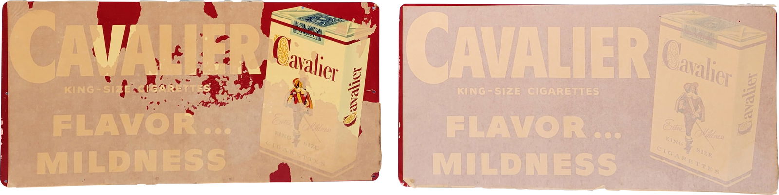 Lot of 2 NOS SST Cavalier King Size Cigarettes Signs (1 of 2)