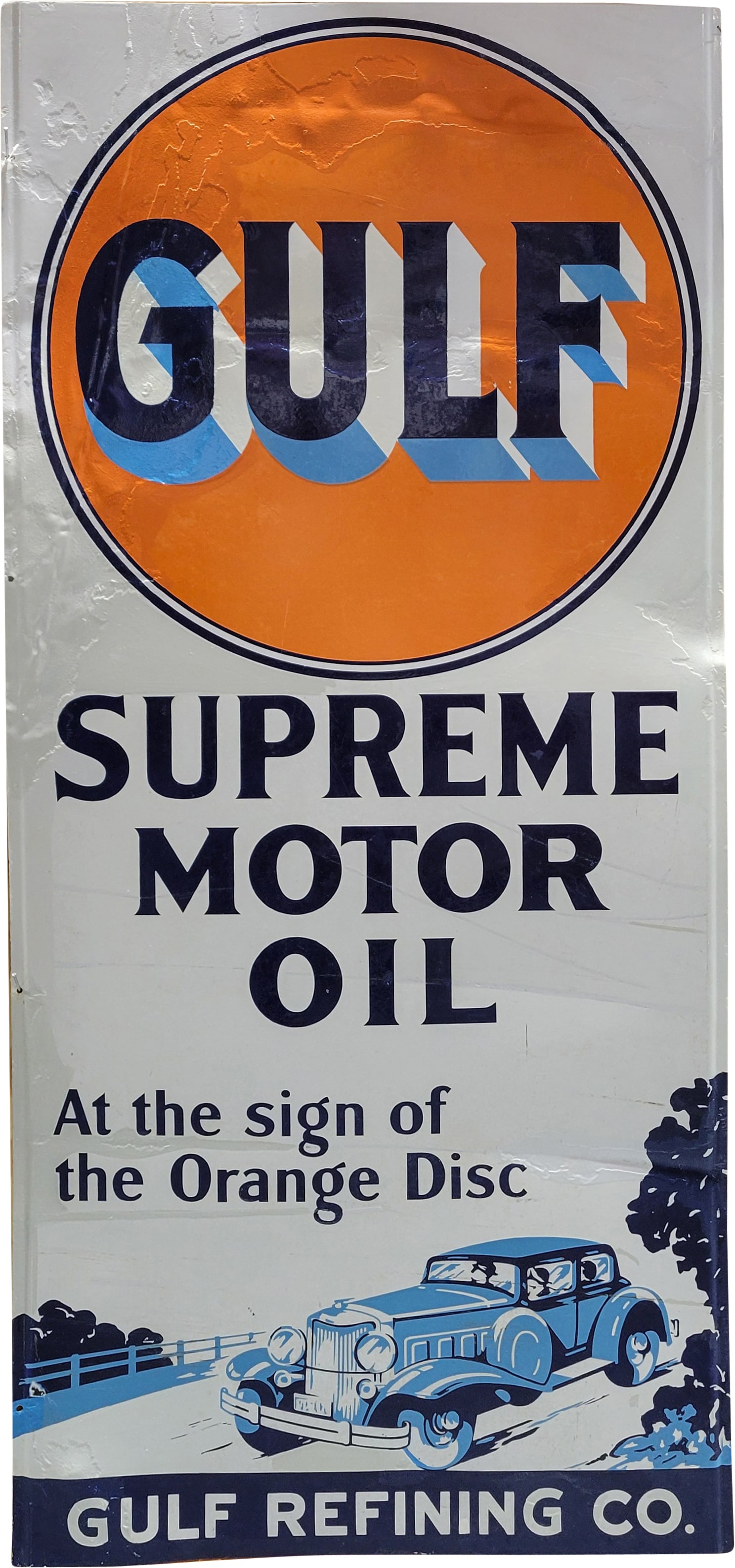 Deep Rock Gasoline & Motor Oils Porcelain Sign W/
