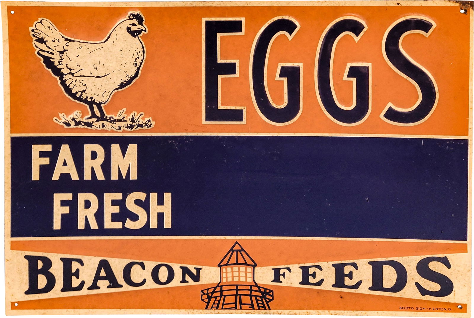 Beacon Feeds Farm Fresh Eggs SST Embossed Sign (1 of 3)
