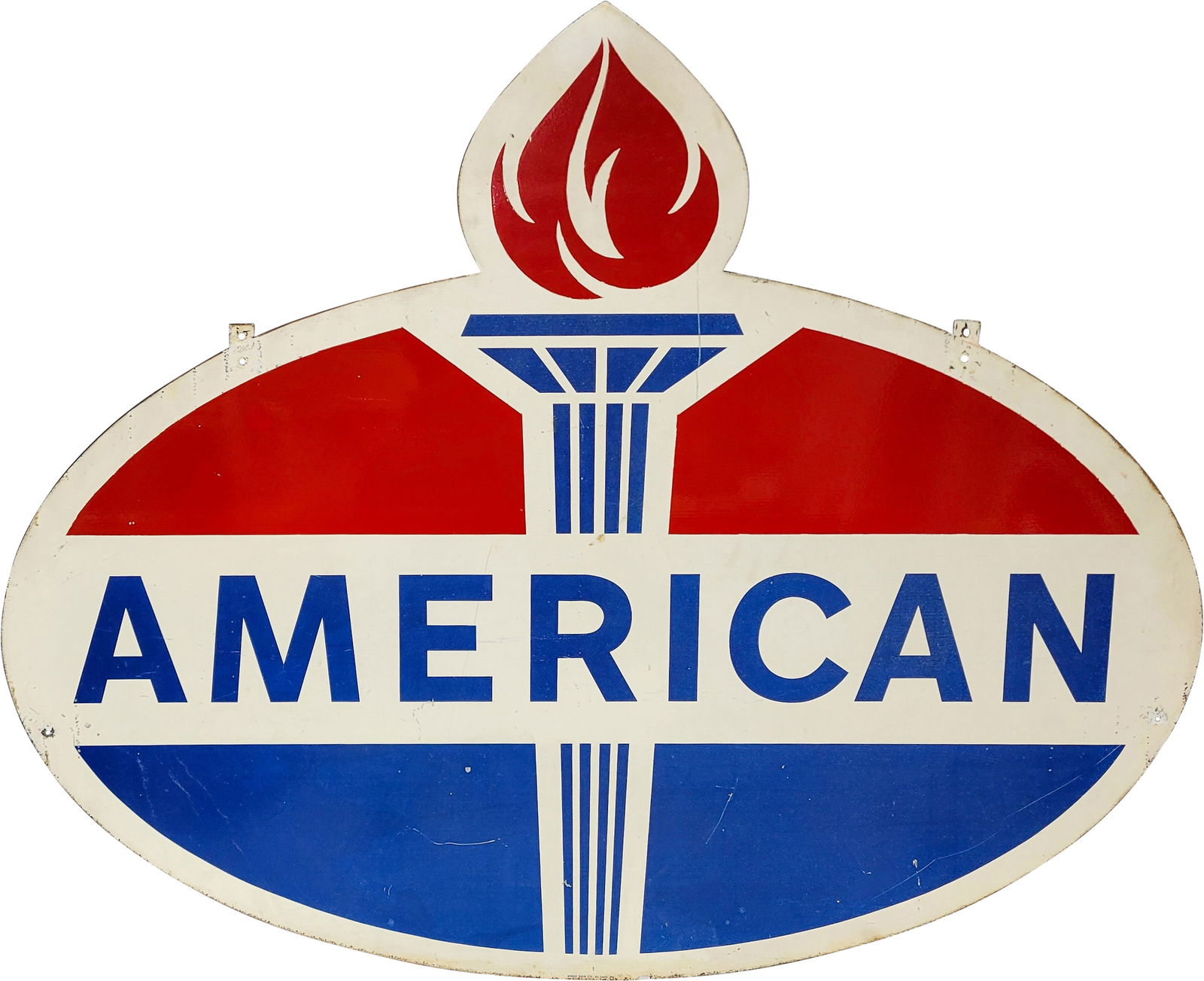 American Gasoline Die Cut 48" DST Sign w/ Flame (1 of 2)