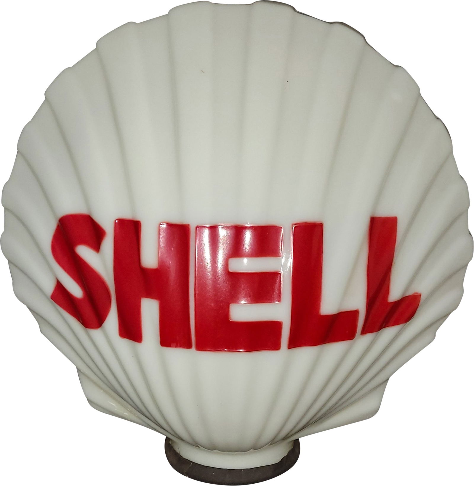 Shell Gasoline OPC Milk Glass Gas Pump Globe (1 of 2)