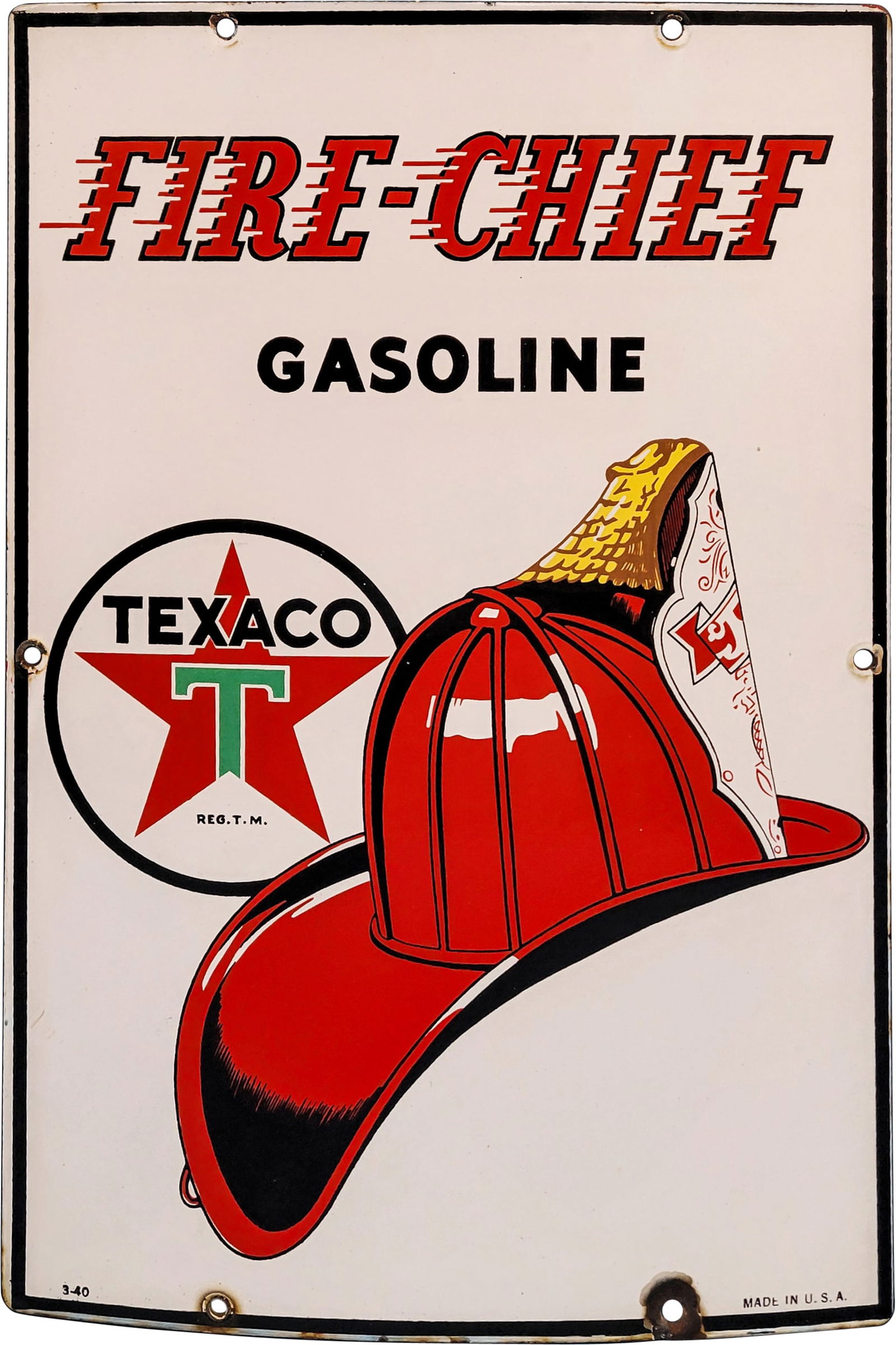Texaco Fire Chief Gasoline SSP Pump Plate Sign TAC (1 of 3)