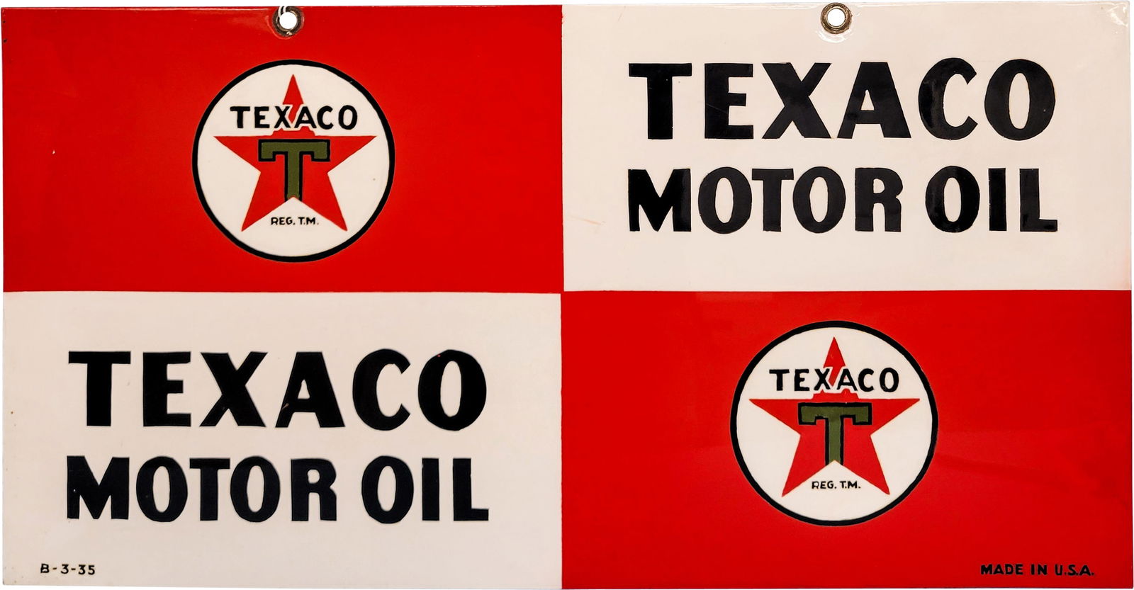 Restored Texaco Motor Oil DST Sign (1 of 2)