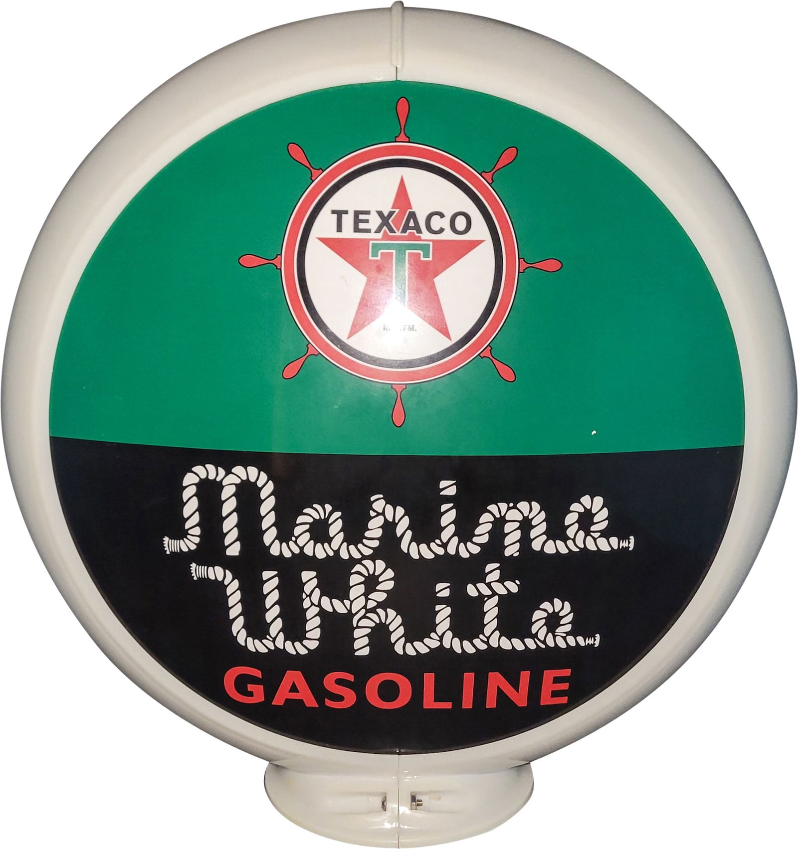 Reproduction Texaco Marine White Gasoline Gas Pump Globe (1 of 3)