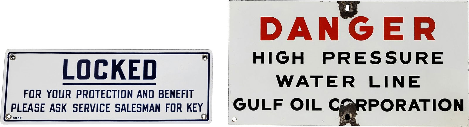 Lot of 2 SSP Signs Gulf Oil Corporation (1 of 2)