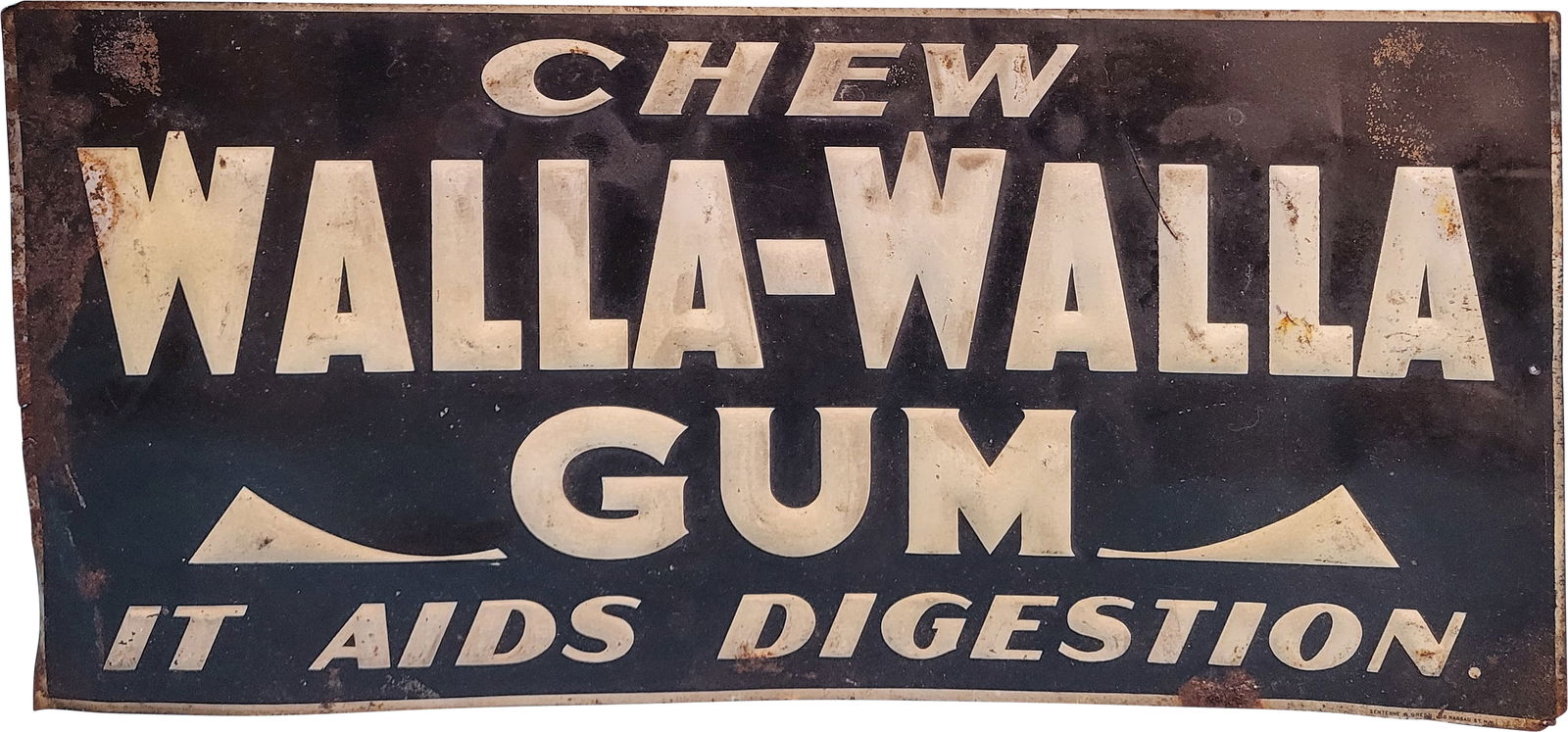 Chew Walla-Walla Gum Embossed SST Sign (1 of 2)
