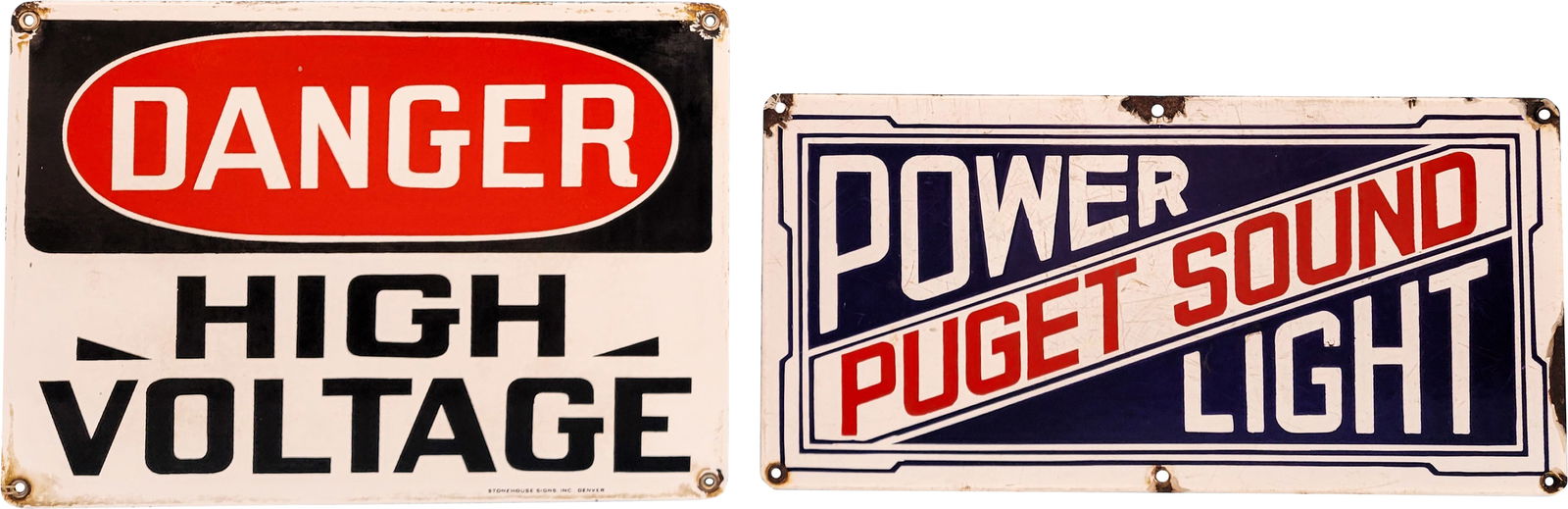 Danger High Voltage and Pugent Sound Power Light SSP Signs (1 of 2)