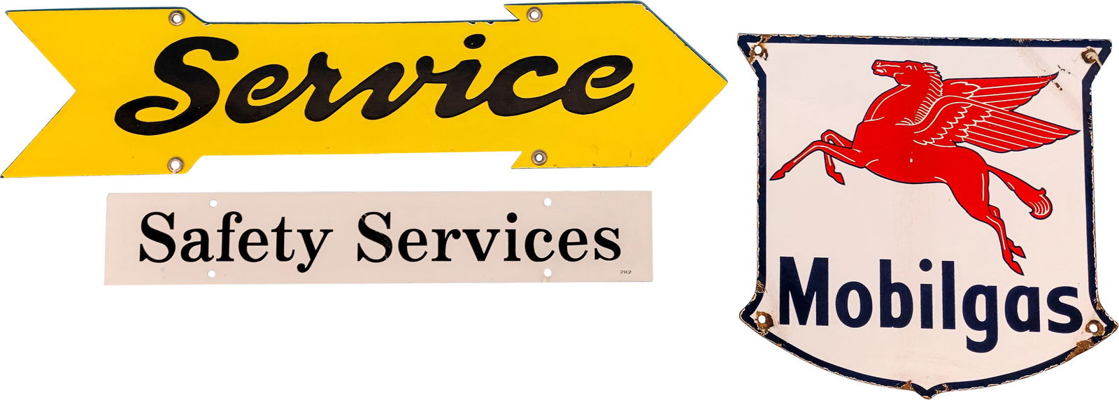 Mobilgas Pump Plate and Services Signs (1 of 2)