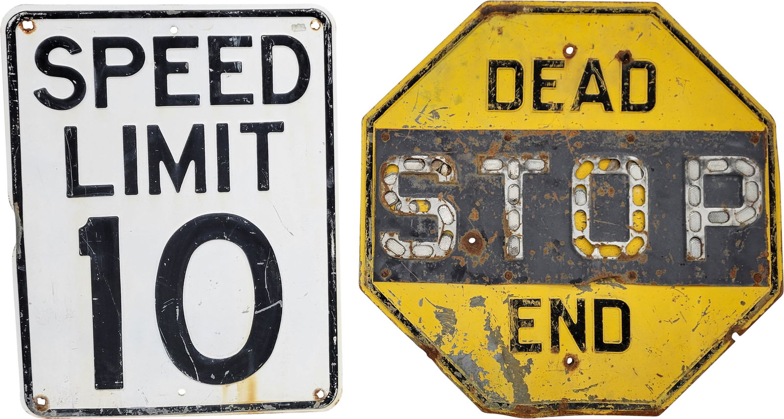 Lot of 2 Embossed Road Signs (1 of 2)