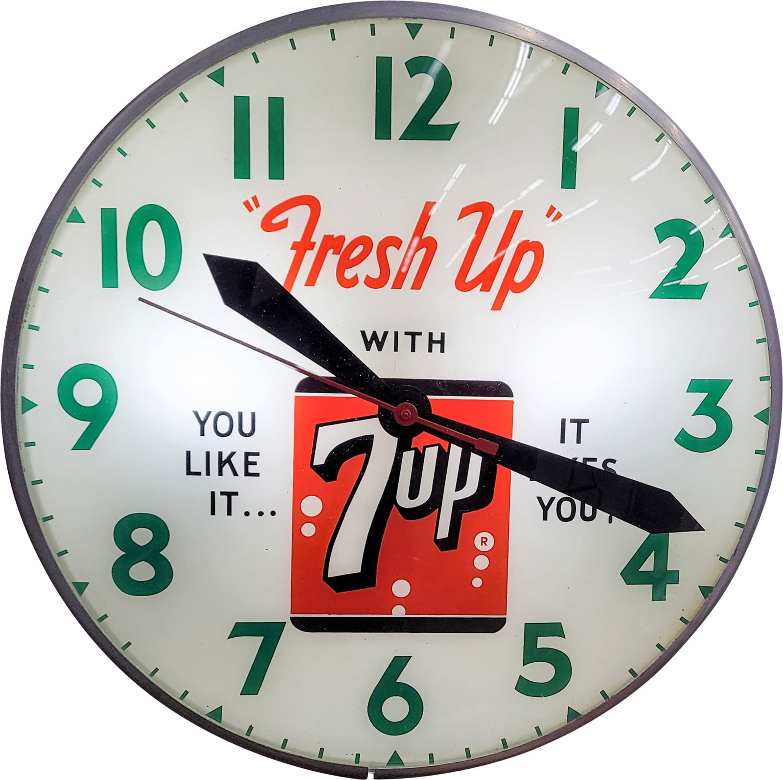 Peter Max 7 Up Advertising Illuminated Wall Clock: