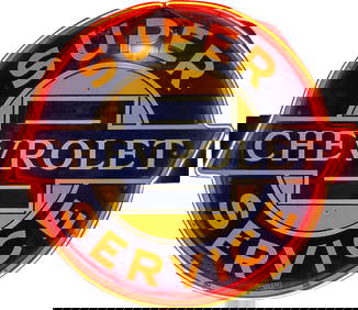 Iconic Chevrolet Super Service 42" DSP Factory Neon Logo Sign (1 of 6)