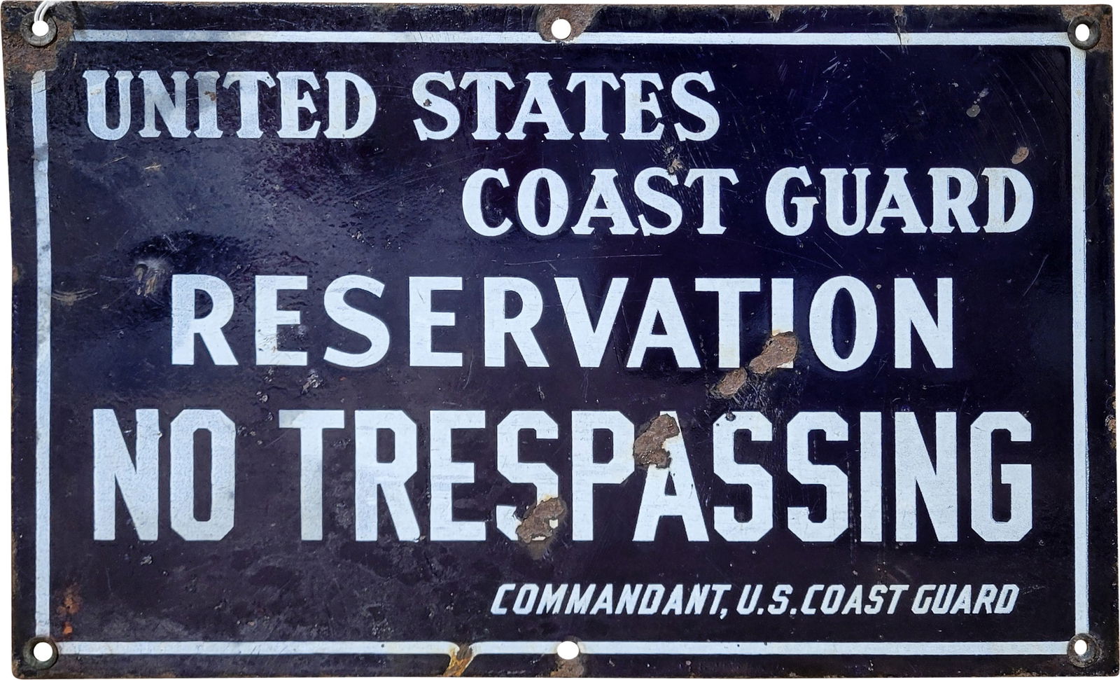 United States Coast Guard Reservation No Trespassing SSP Sign (1 of 2)