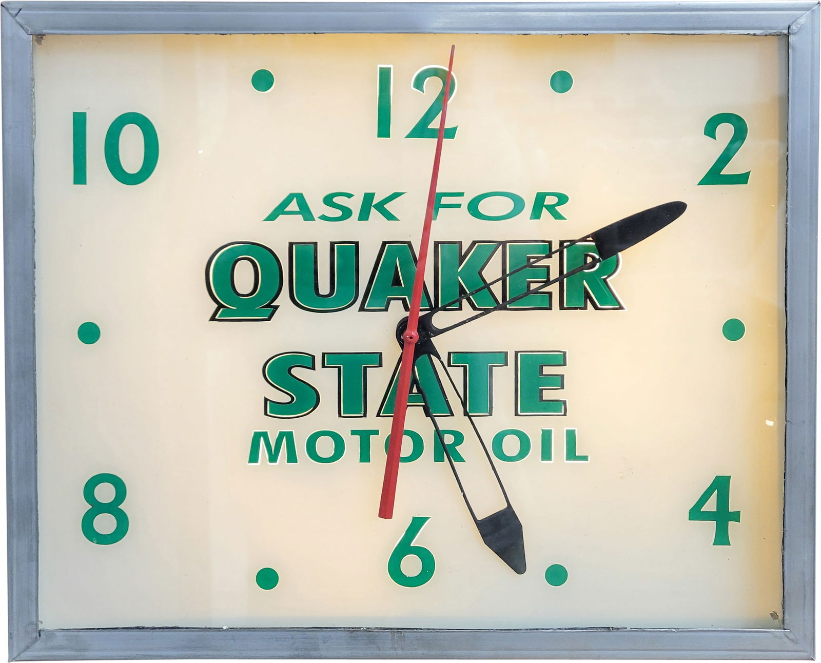 Ask For Quaker State Motor Oil Light Up Clock (1 of 3)