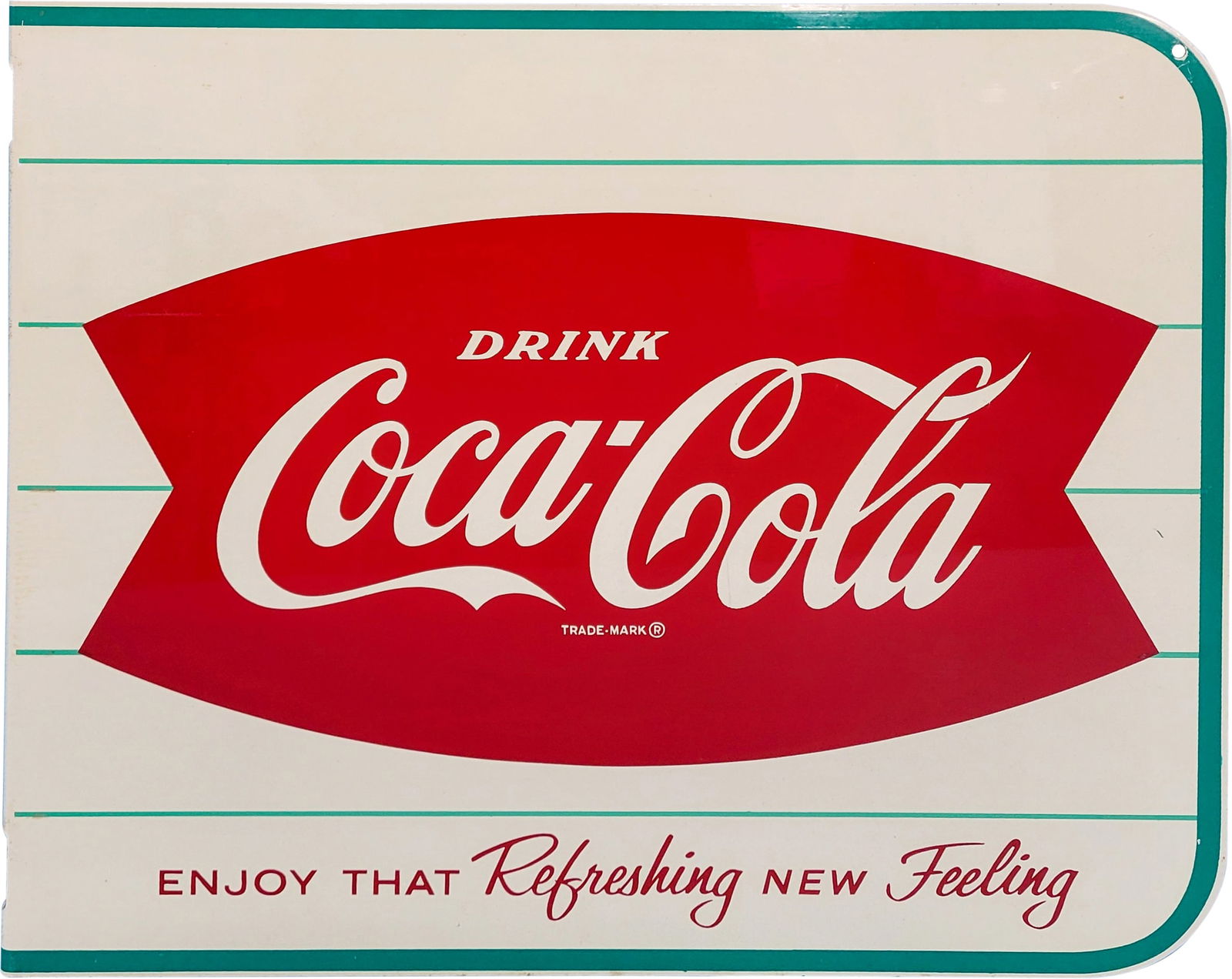Drink Coca Cola DST Flange Sign With Fishtail Logo (1 of 3)