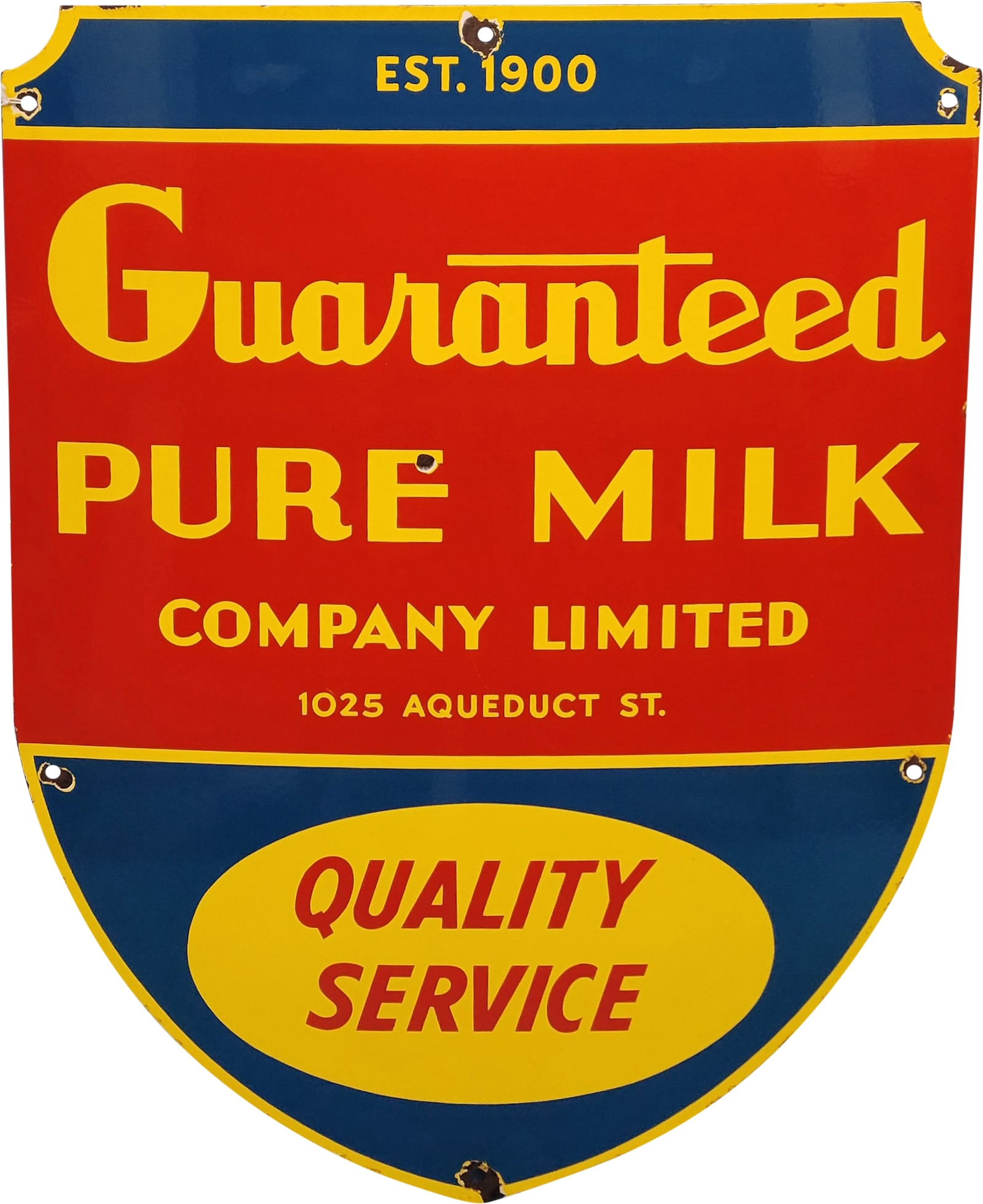 Guaranteed Pure Milk SSP Shield Sign (1 of 2)