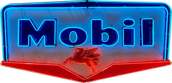 Mobil Gasoline Die Cut 8.5' SSP Neon Sign w/ Pegasus (1 of 3)