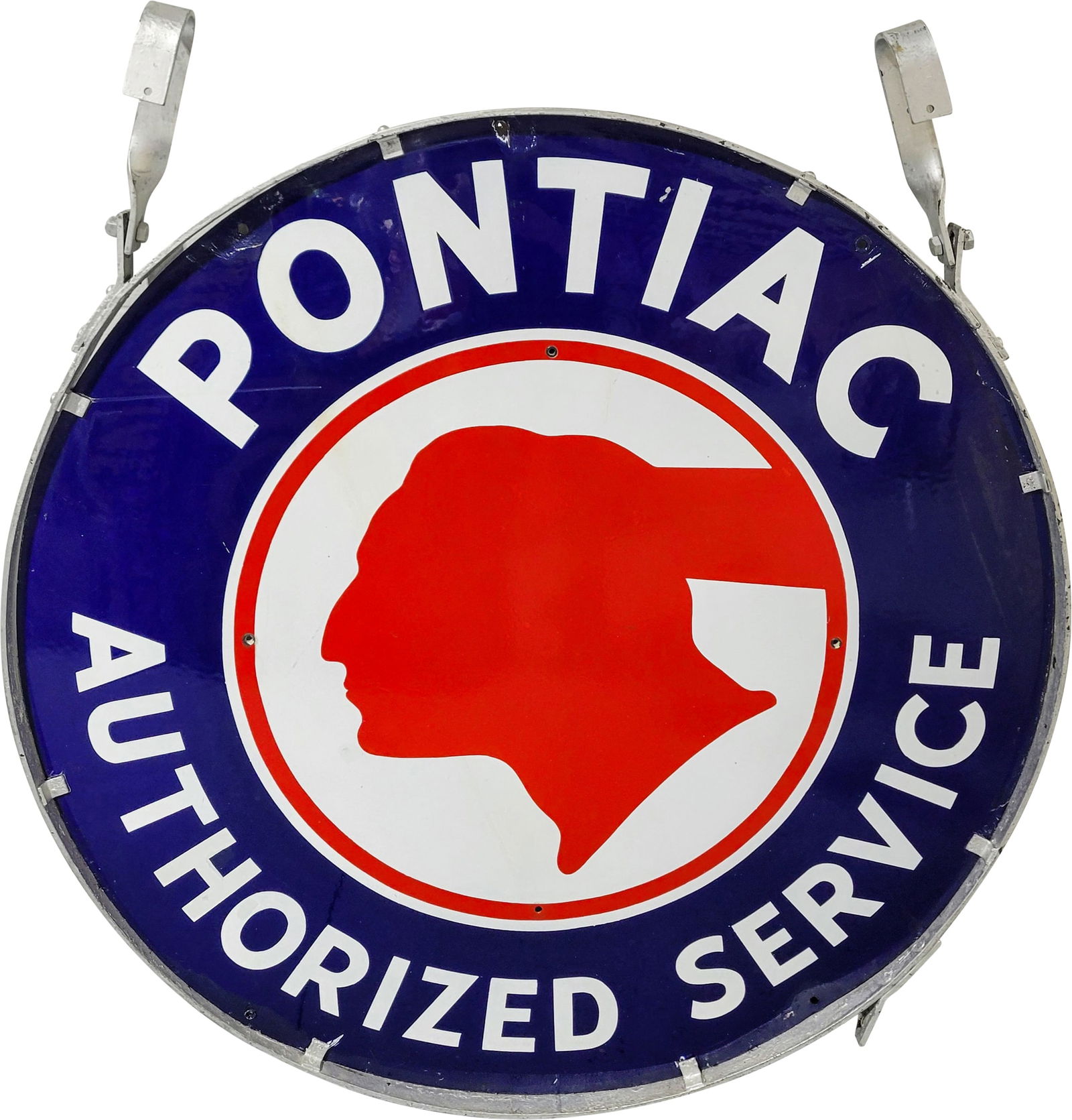 Pontiac Authorized Service 42" SSP Sign w/ Ring (1 of 2)