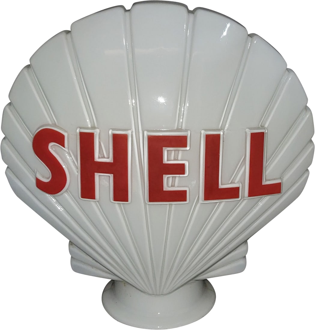 Shell Gasoline OPC Milk Glass Gas Pump Globe (1 of 2)